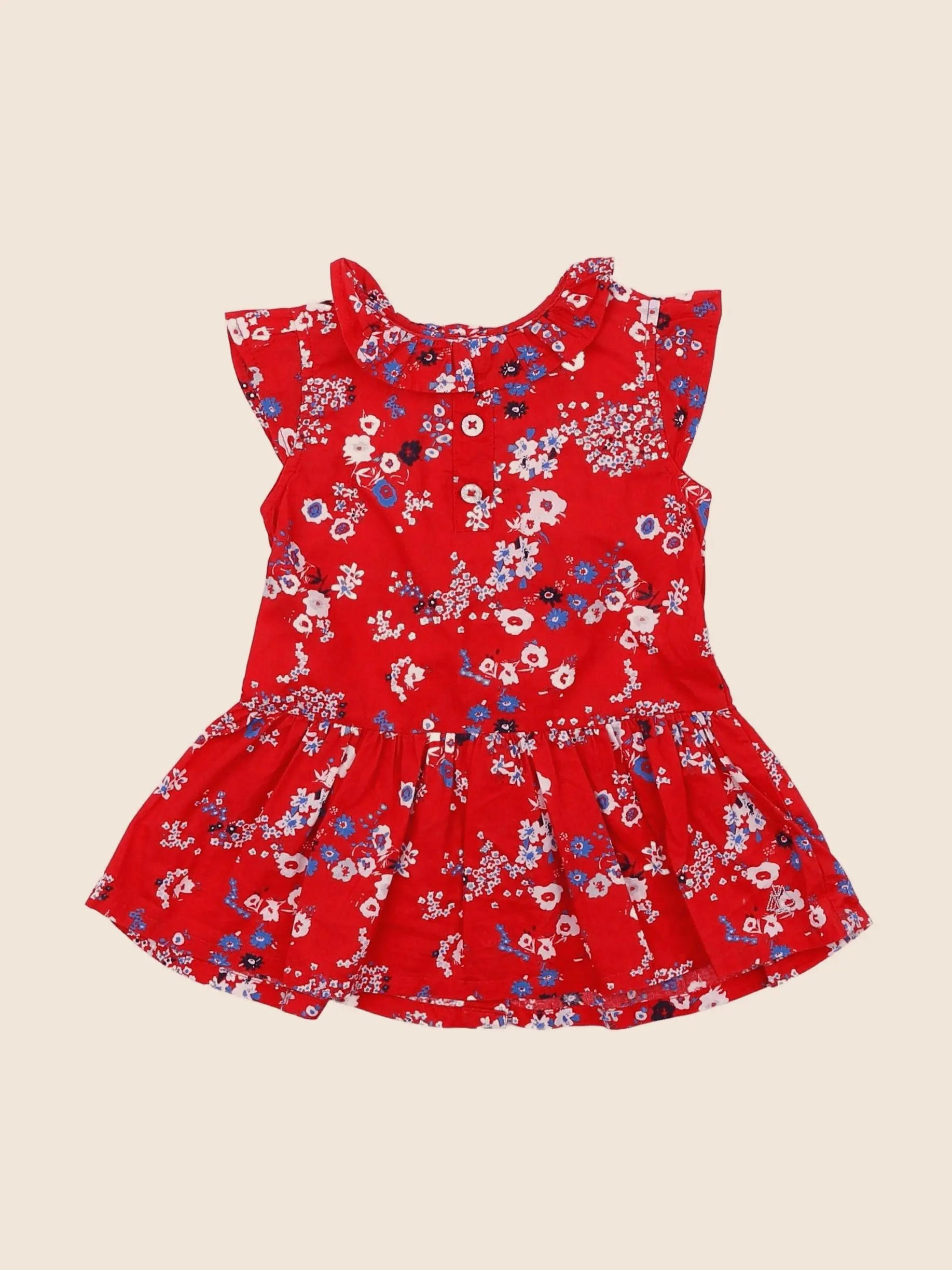 Petit Bateau - robe rouge - 3 mois