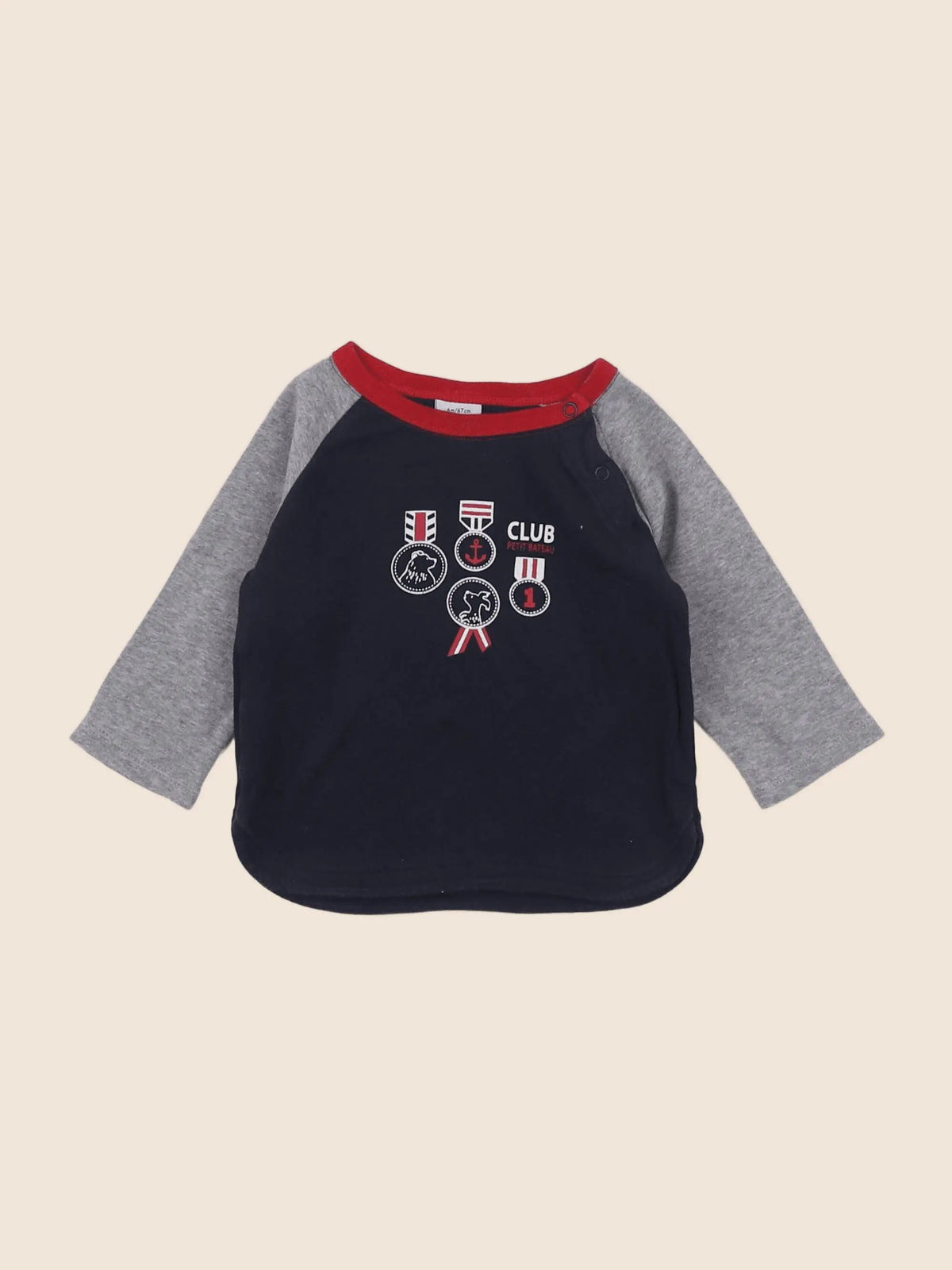 Petit Bateau - tee-shirt bleu - 6 mois