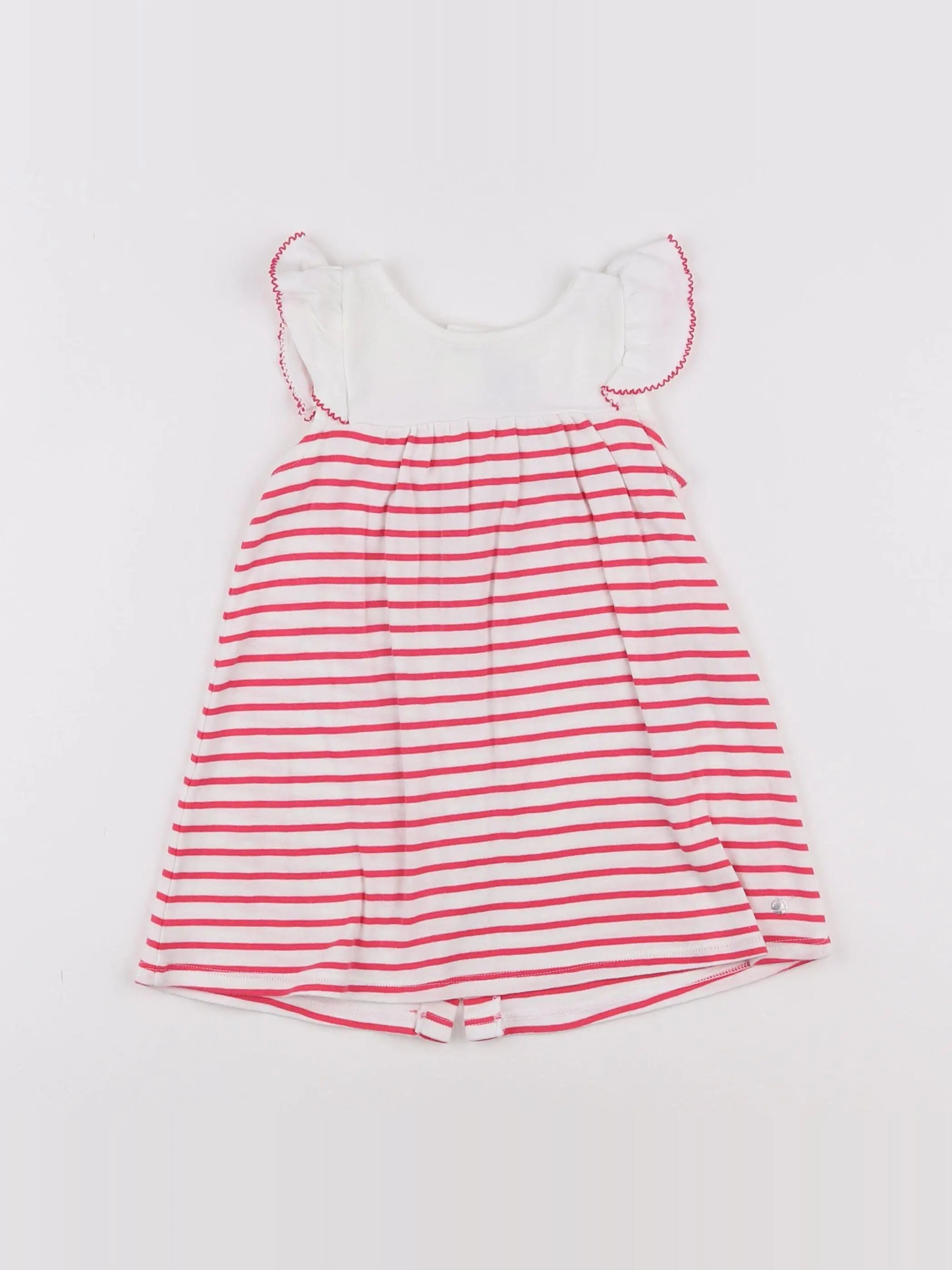 Petit Bateau - robe blanc - 12 mois