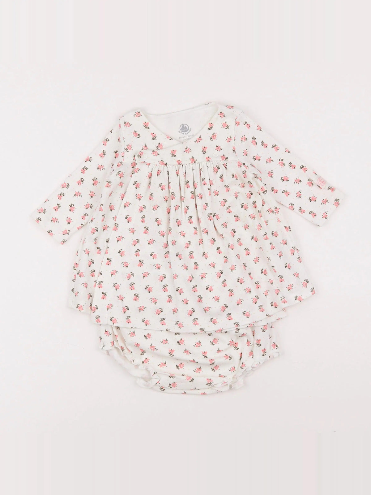 Petit Bateau - robe blanc - 6 mois