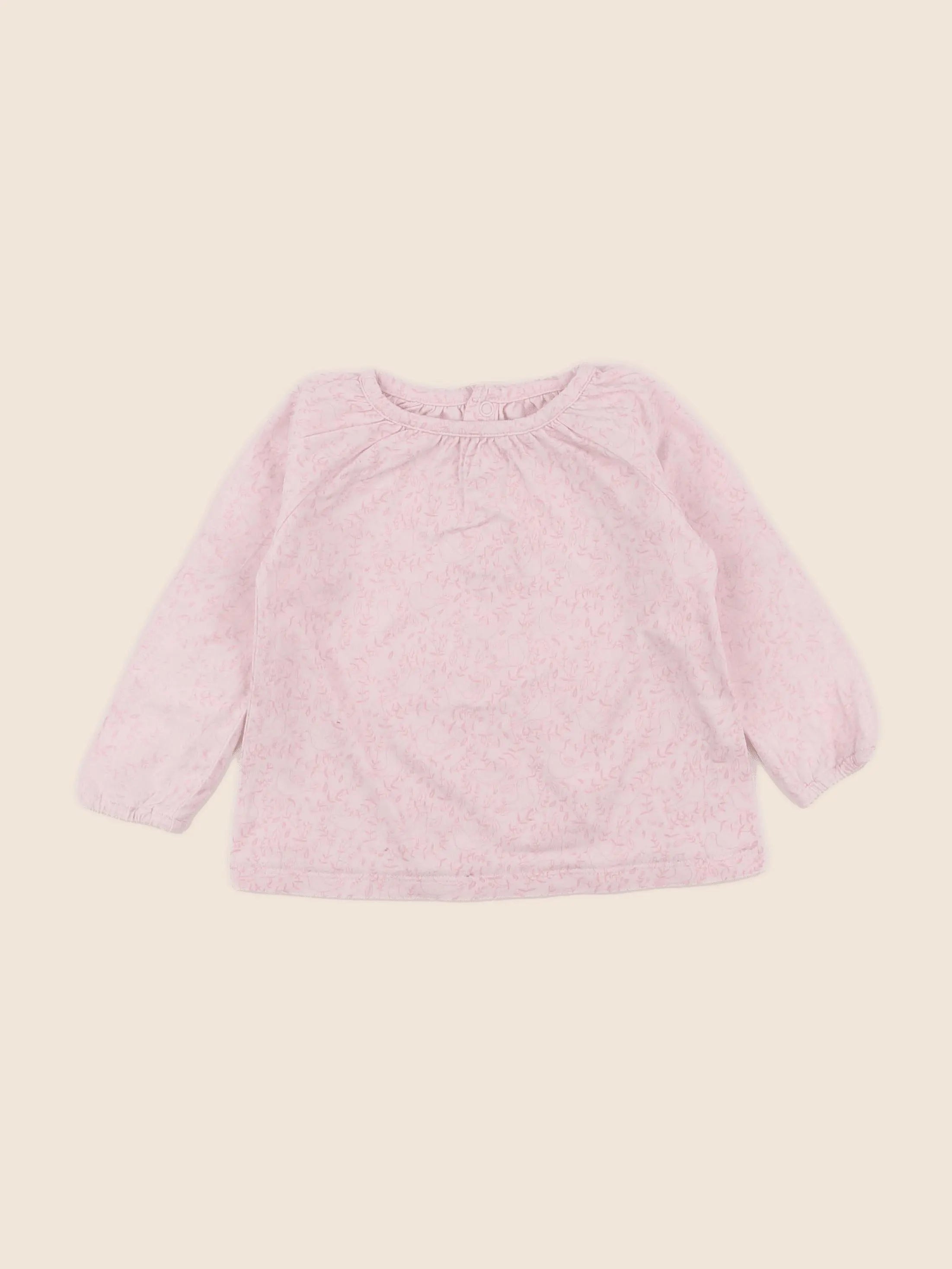 Natalys - tee-shirt rose - 12 mois