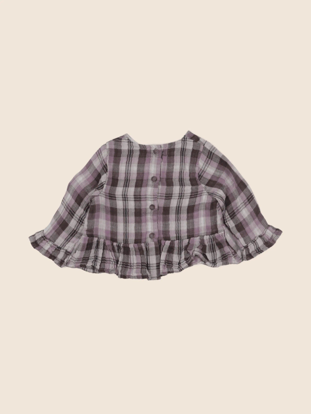 Boutchou - blouse gris, violet - 6 mois