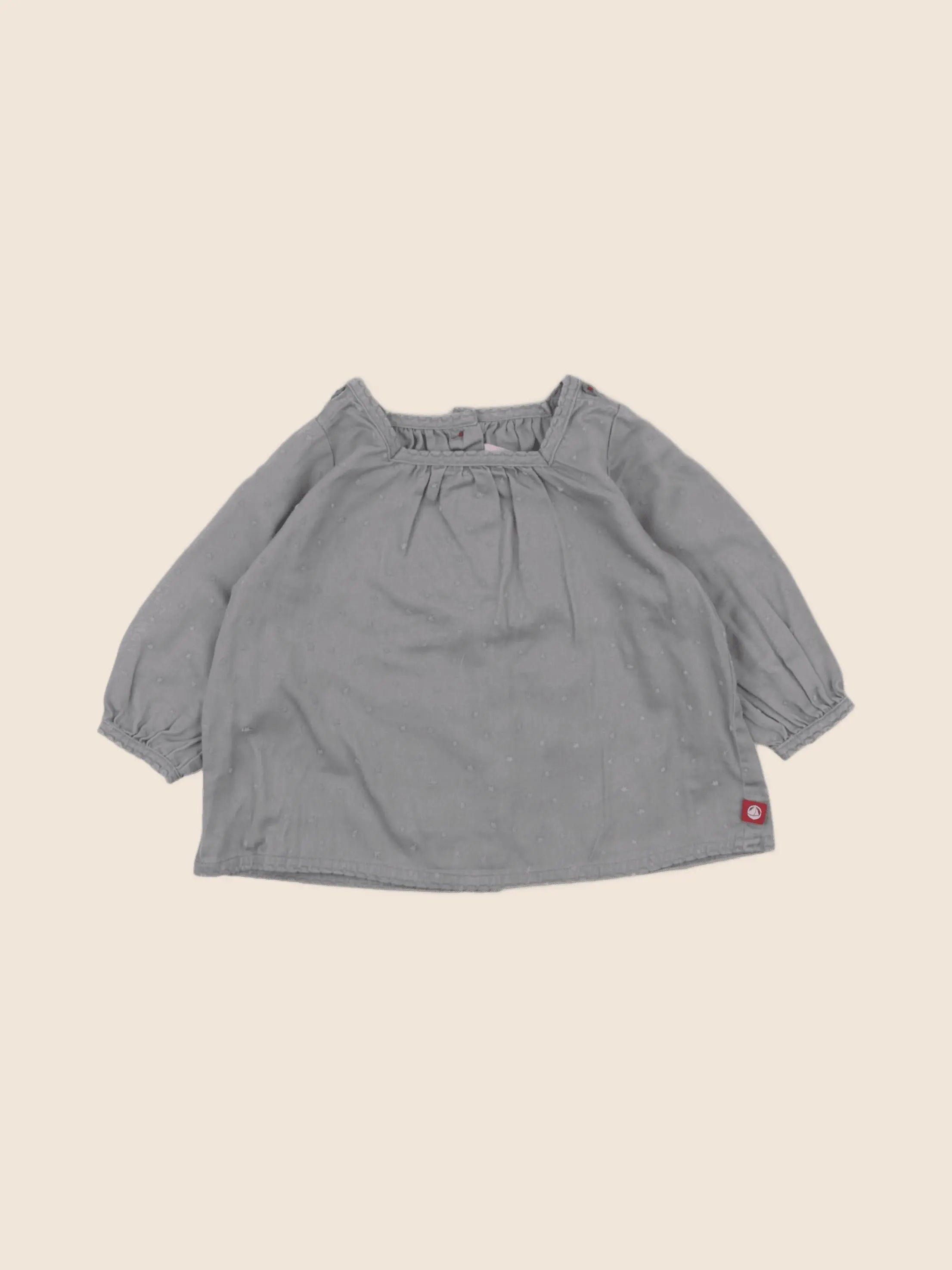 Petit Bateau - blouse gris - 6 mois