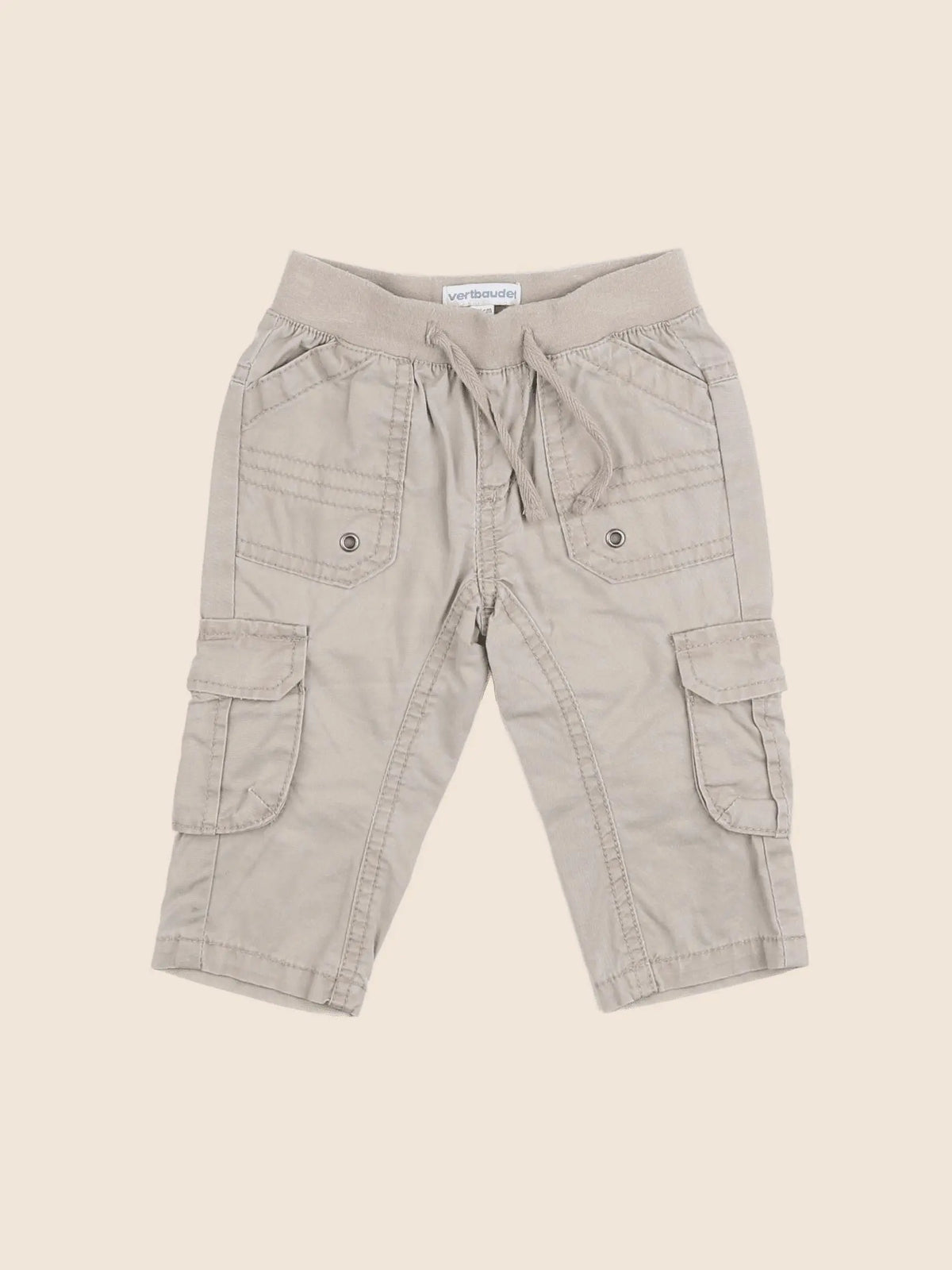 Vertbaudet - pantalon beige - 12 mois