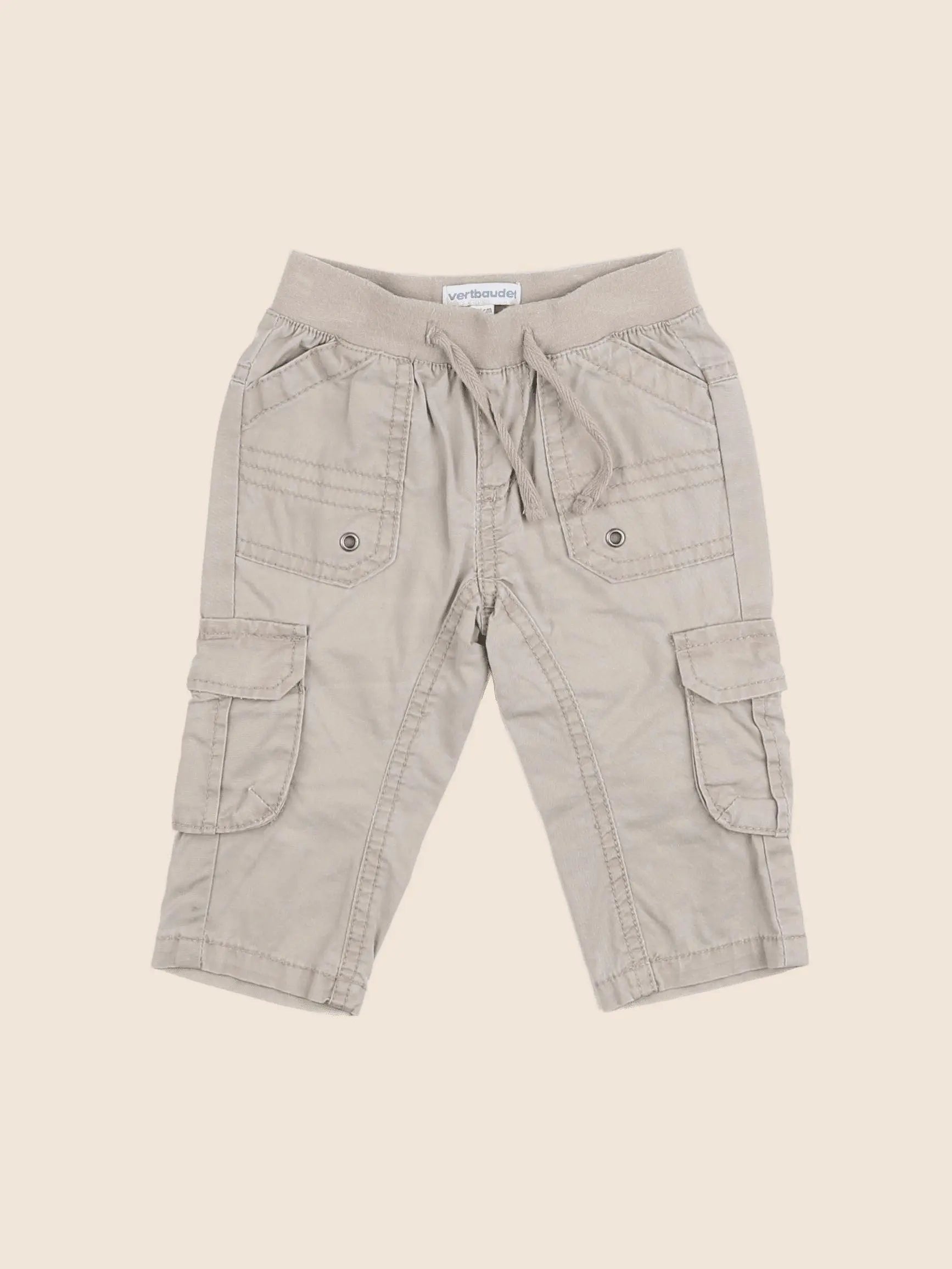 Vertbaudet - pantalon beige - 12 mois