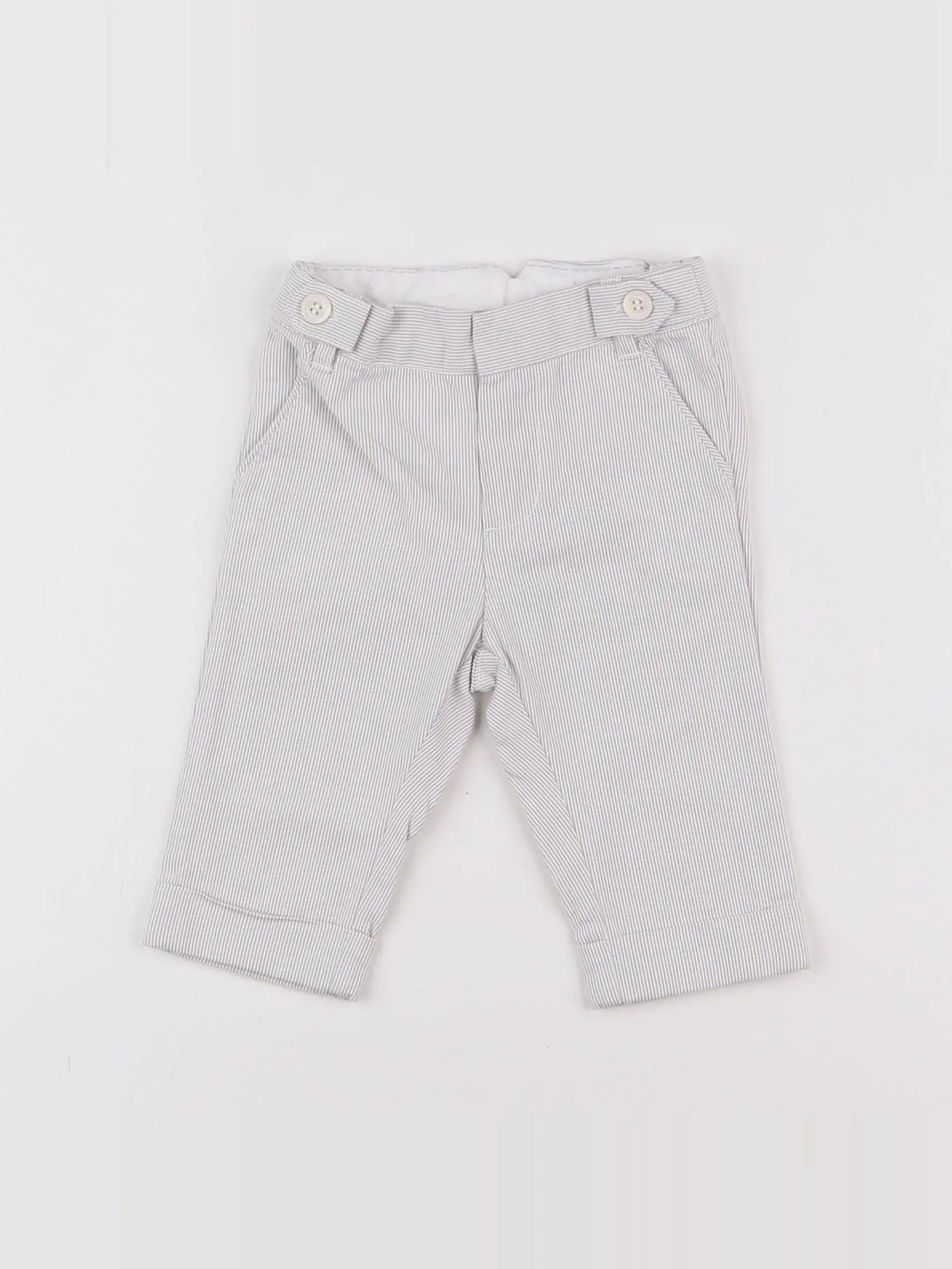 Jacadi - pantalon blanc, gris - 6 mois