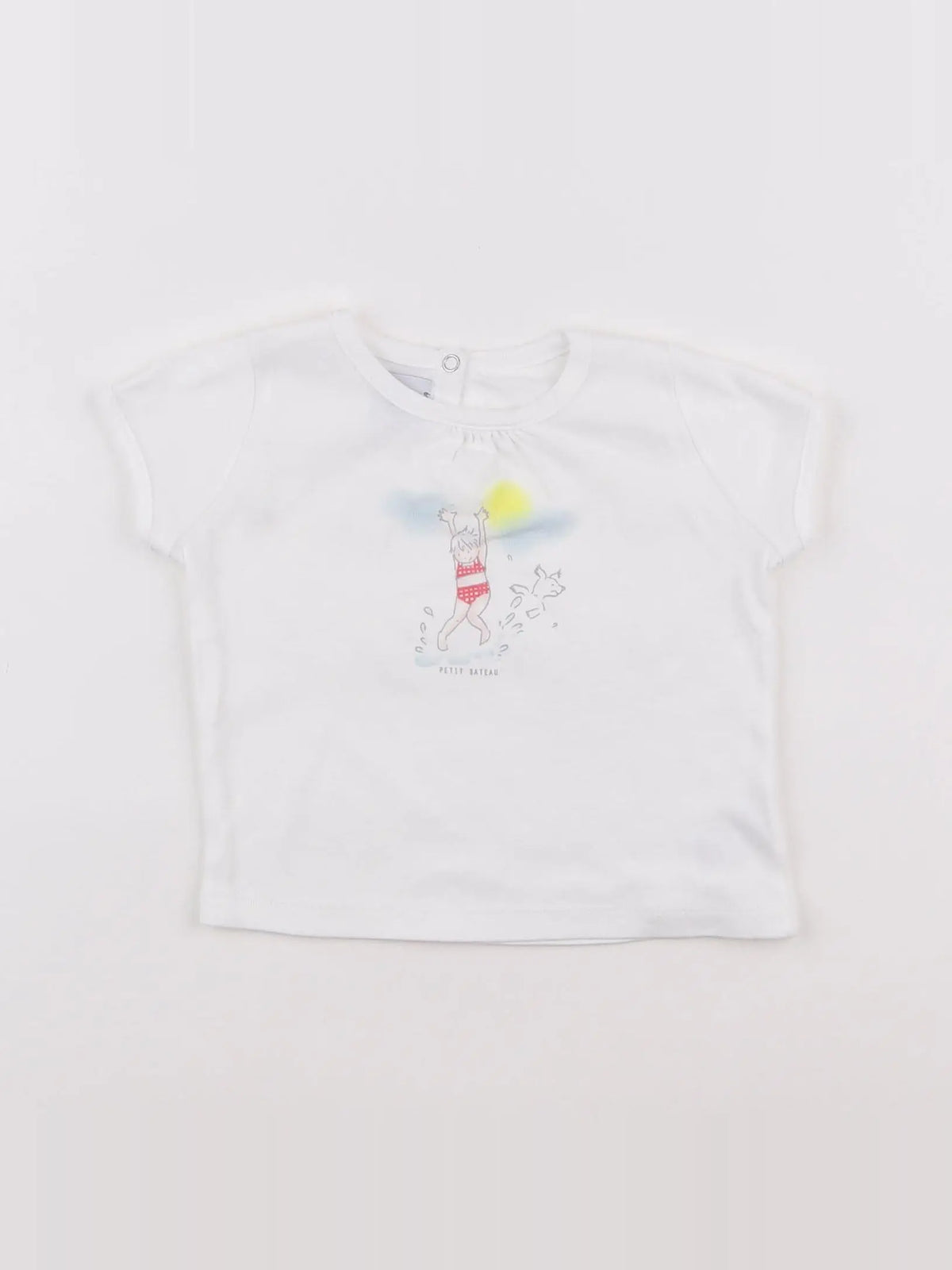 Petit Bateau - tee-shirt blanc - 6 mois