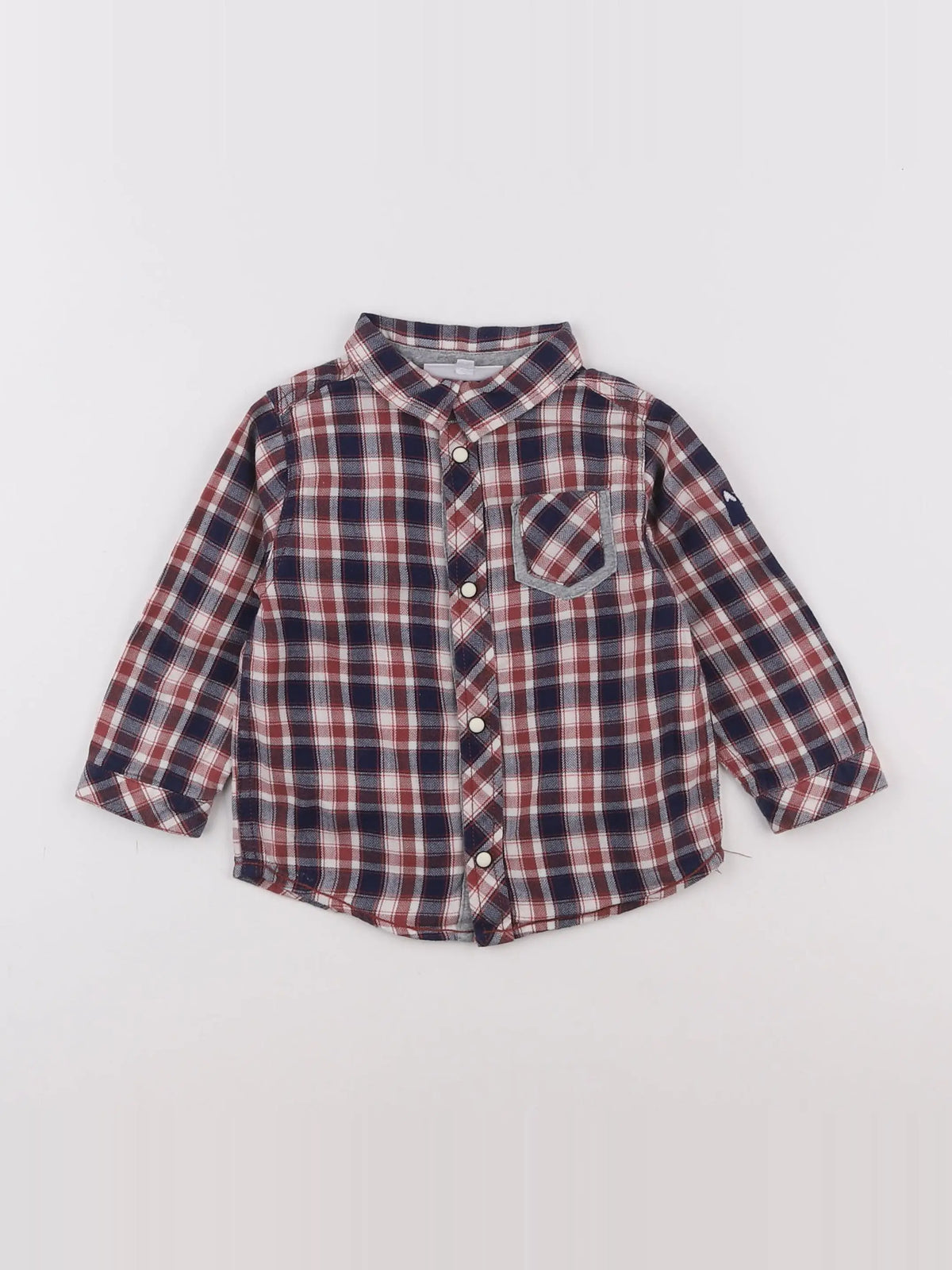 Cadet Rousselle - chemise blanc, bleu, rouge - 12 mois