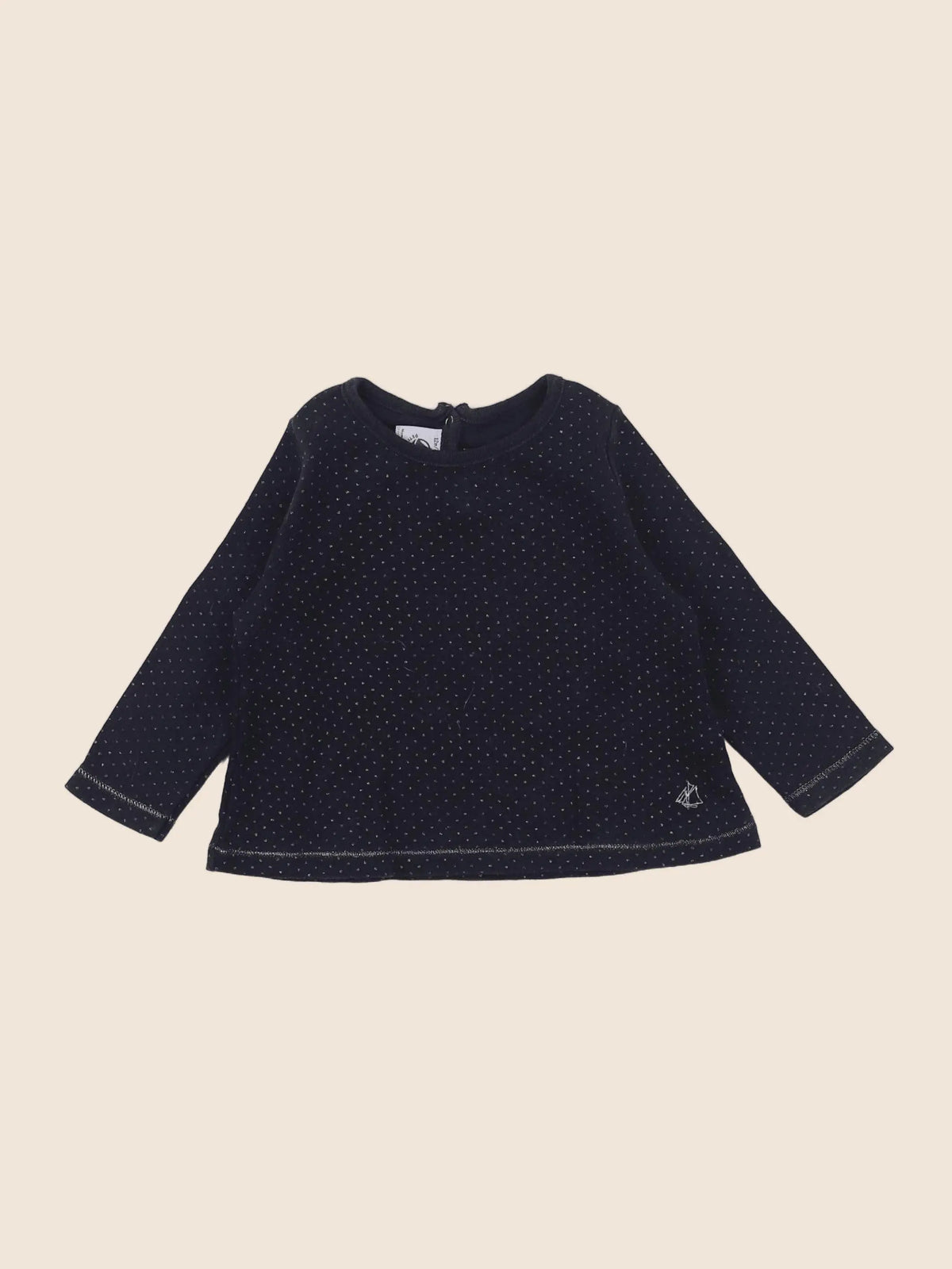 Petit Bateau - tee-shirt bleu, or - 12 mois