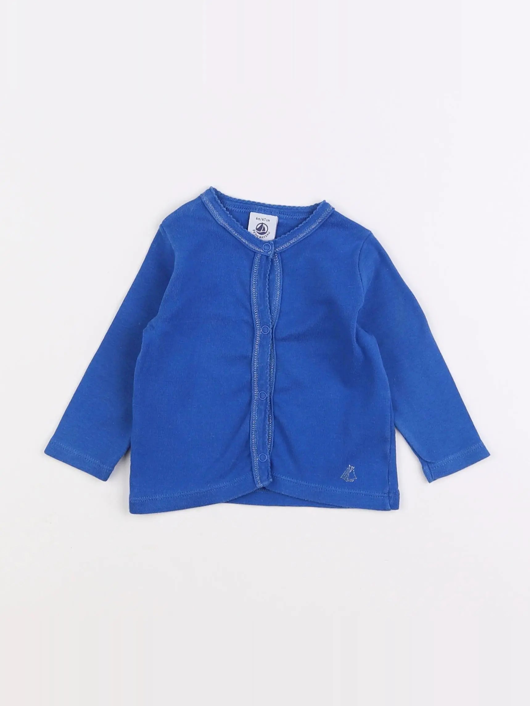 Petit Bateau - tee-shirt bleu - 6 mois