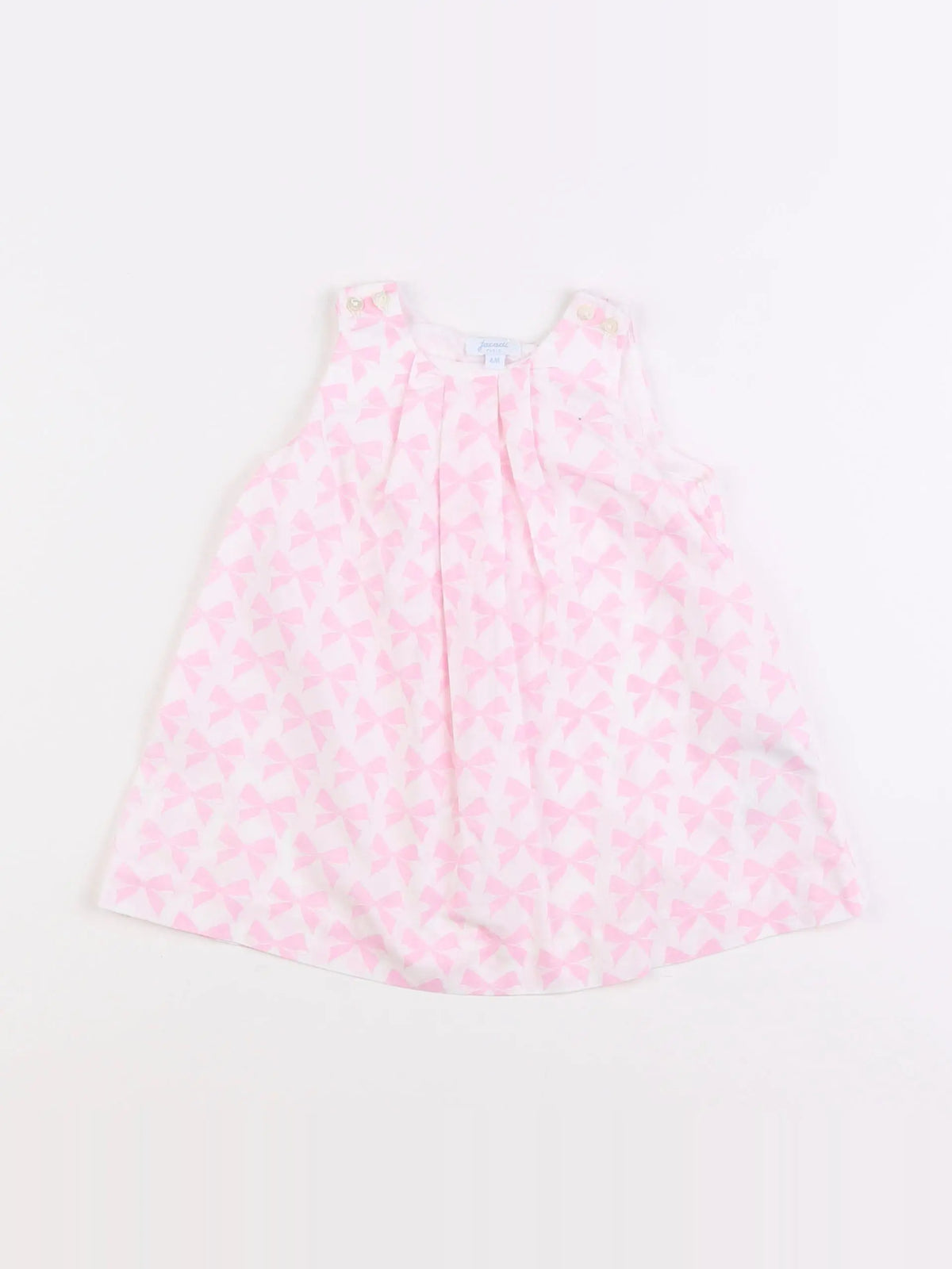 Jacadi - robe blanc, rose - 6 mois