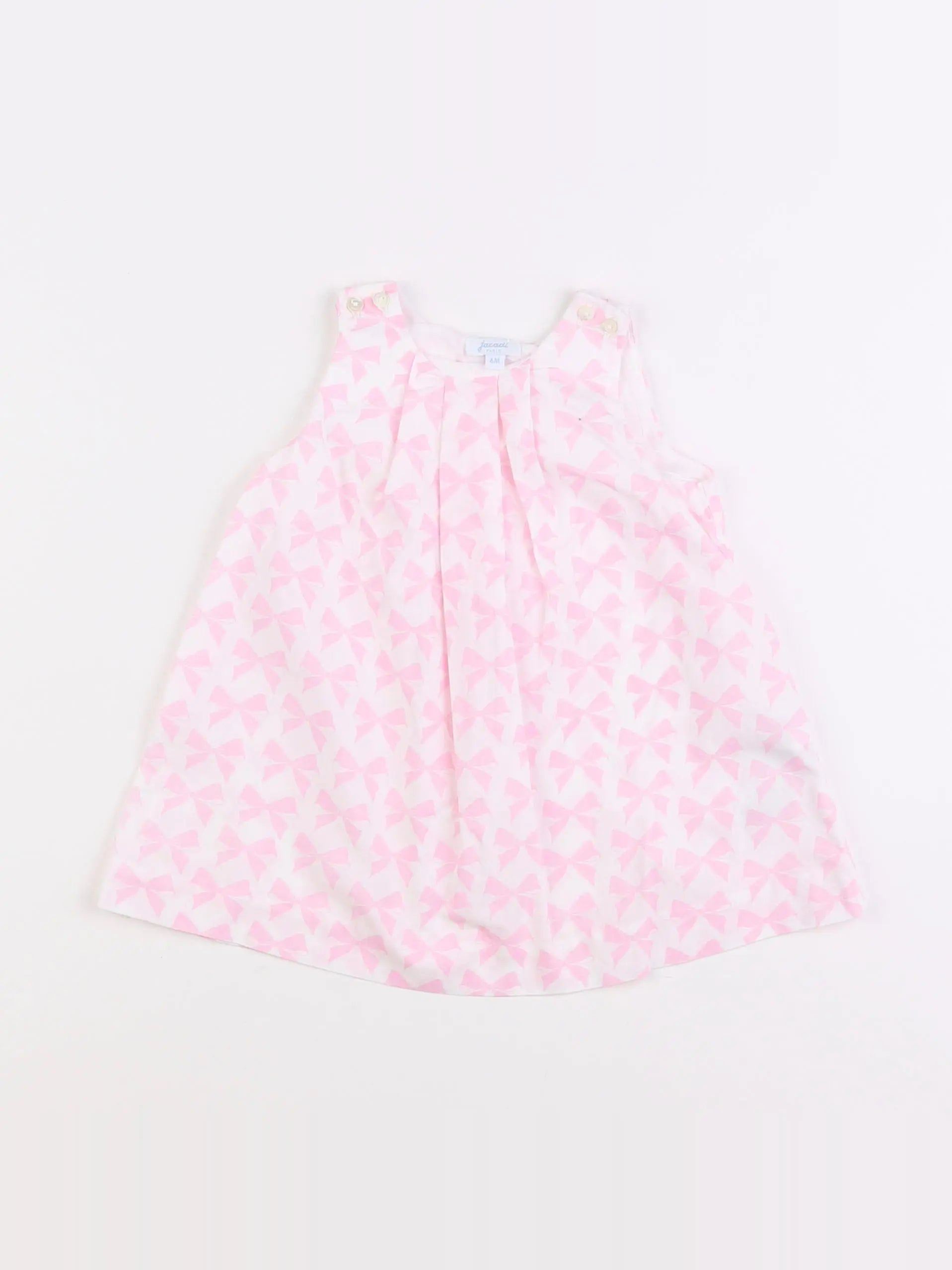 Jacadi - robe blanc, rose - 6 mois