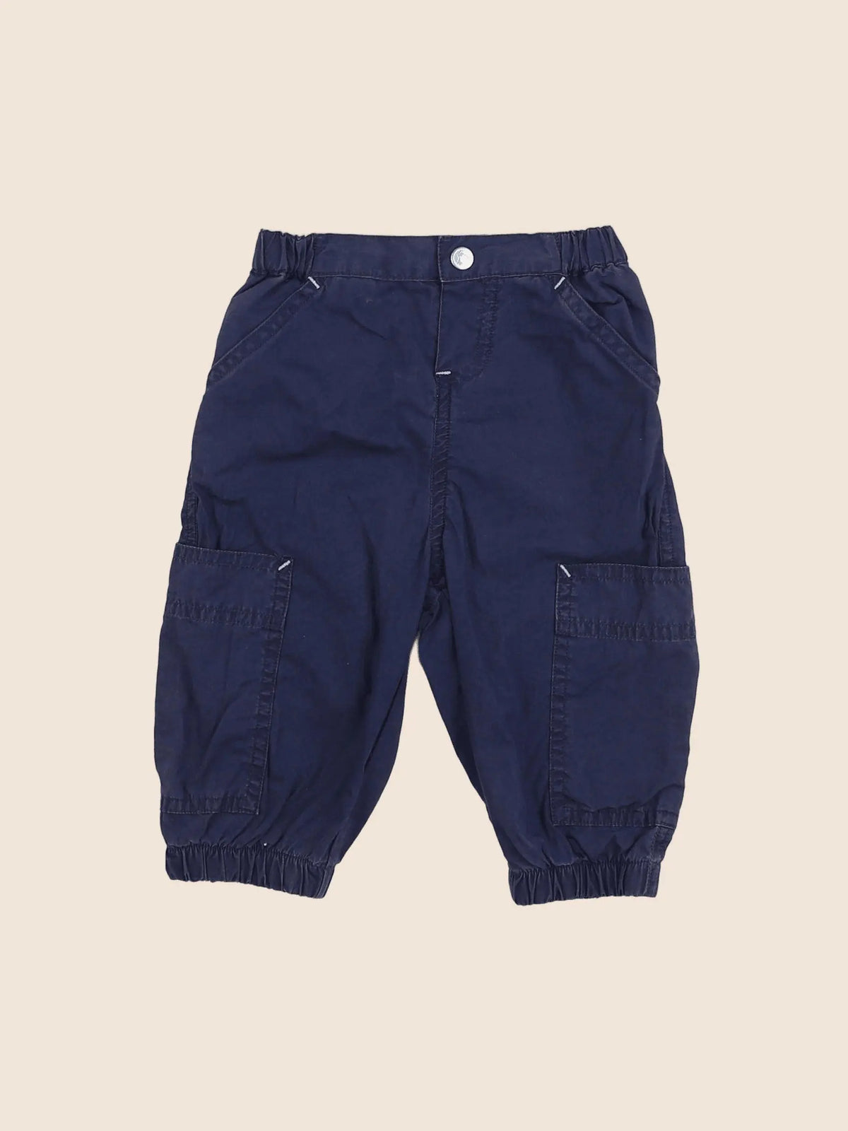 Petit Bateau - pantalon bleu - 6 mois
