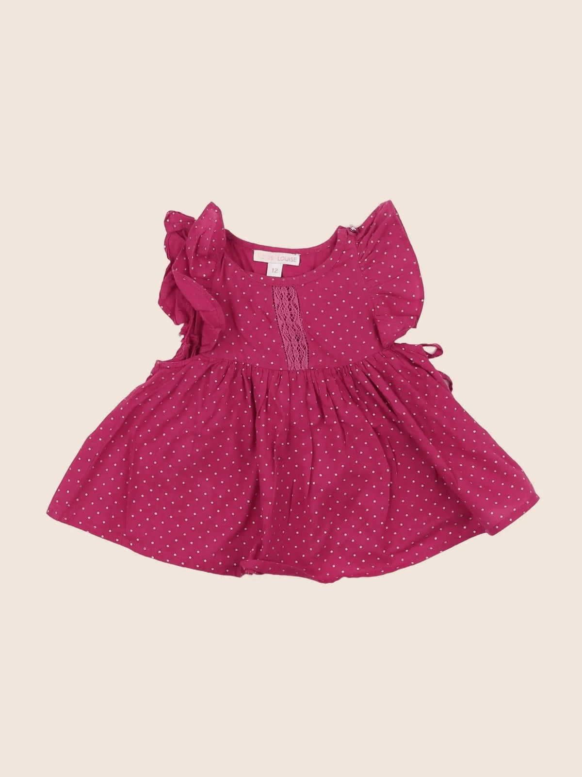 Louis Louise - blouse rose, argent - 12 mois