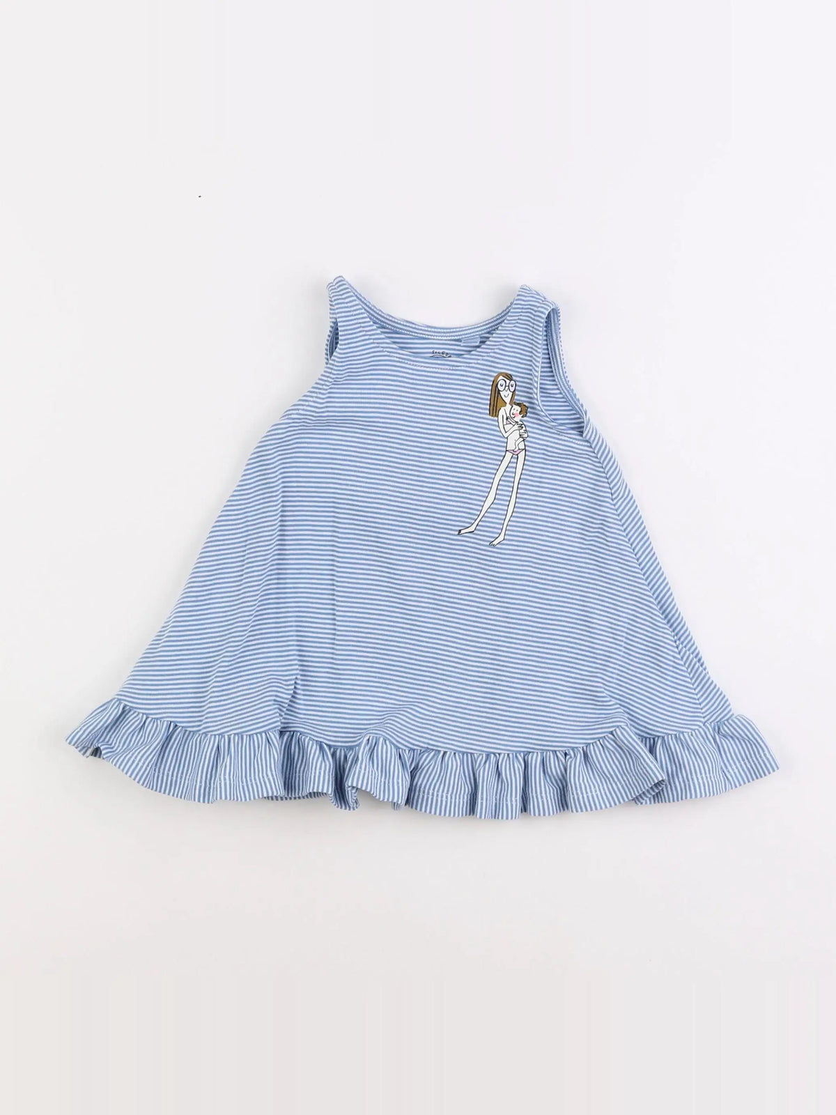 Petit Bateau - robe bleu - 6 mois