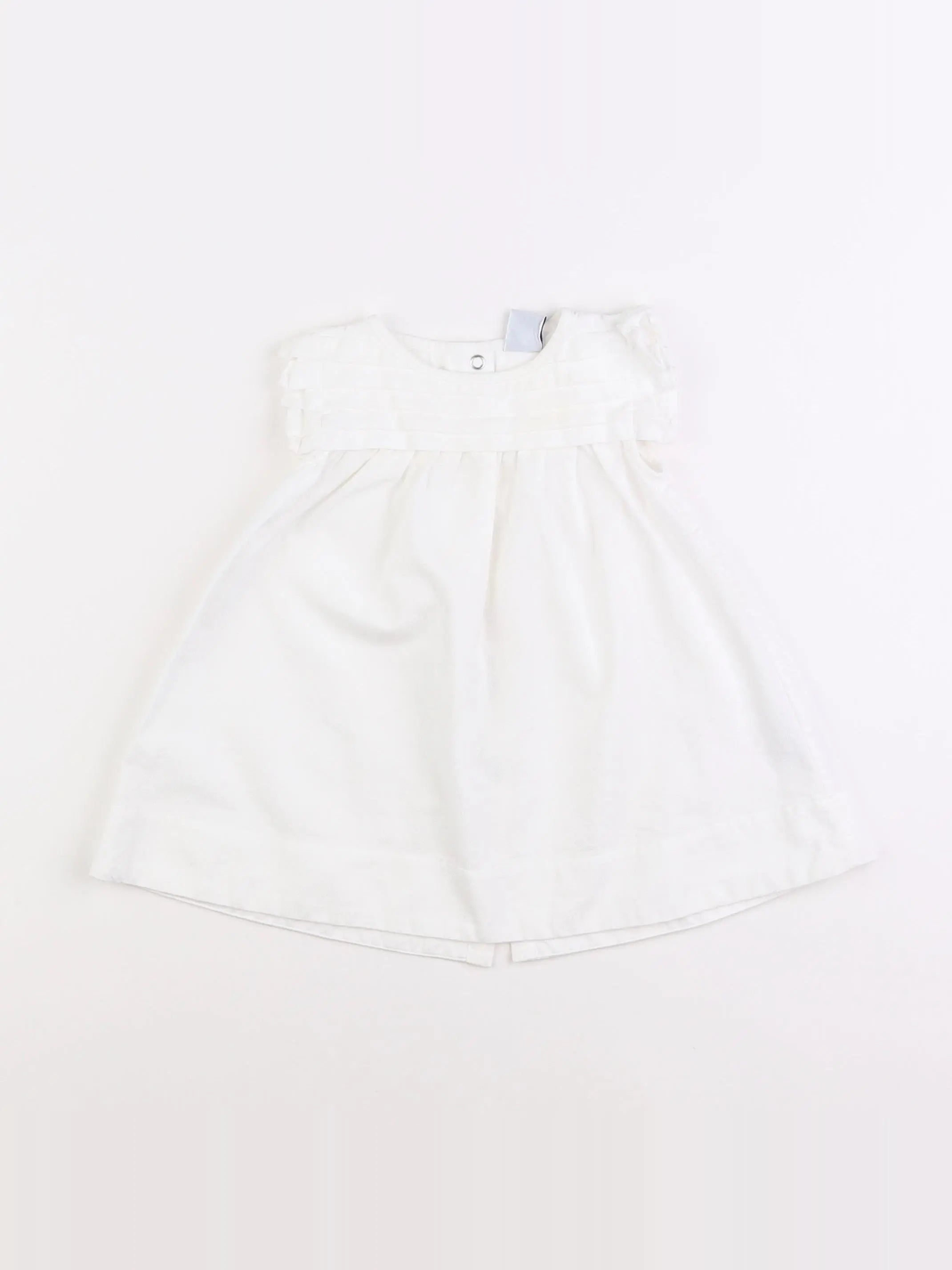 Petit Bateau - robe blanc - 6 mois
