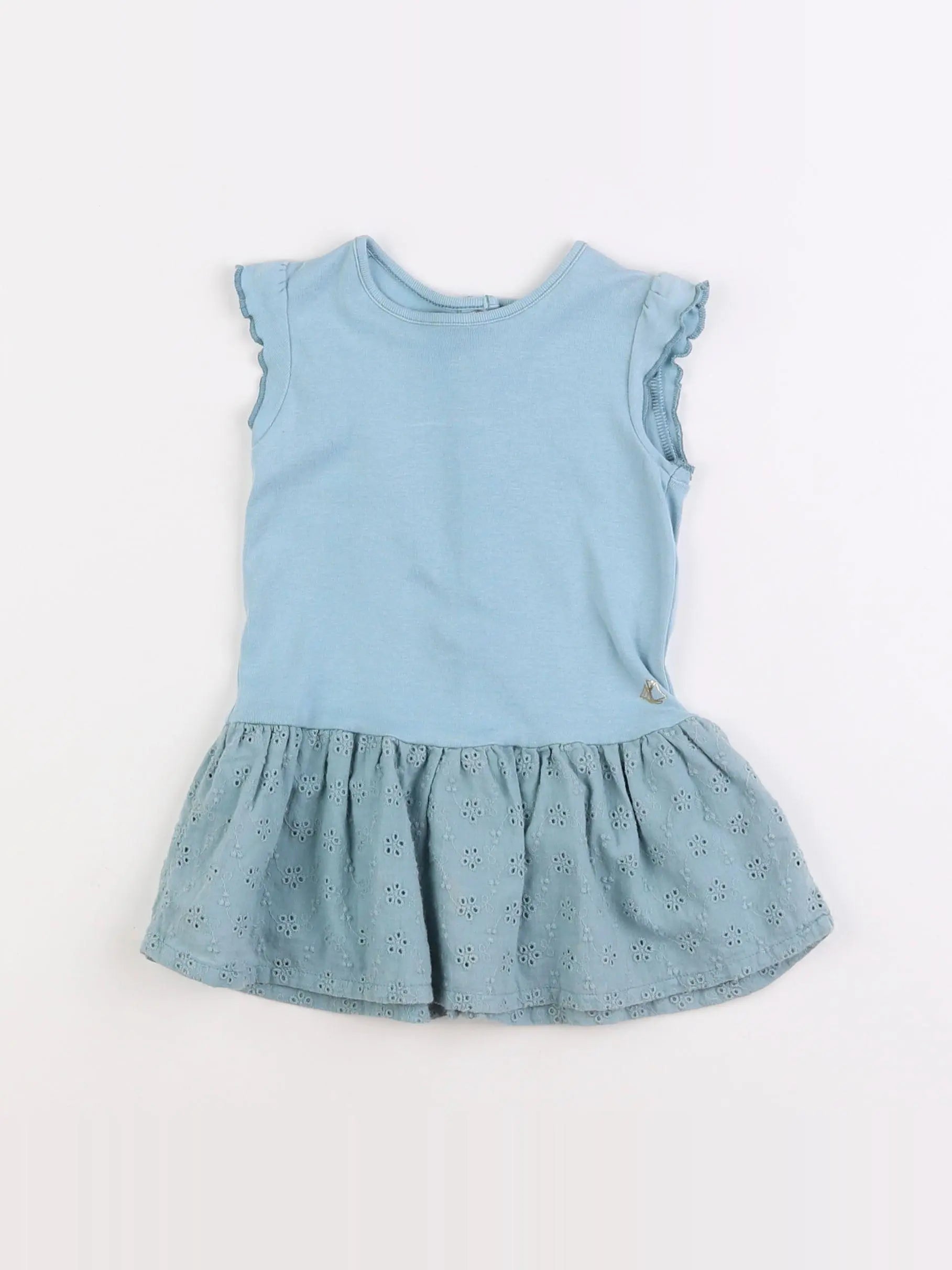 Petit Bateau - robe bleu - 12 mois