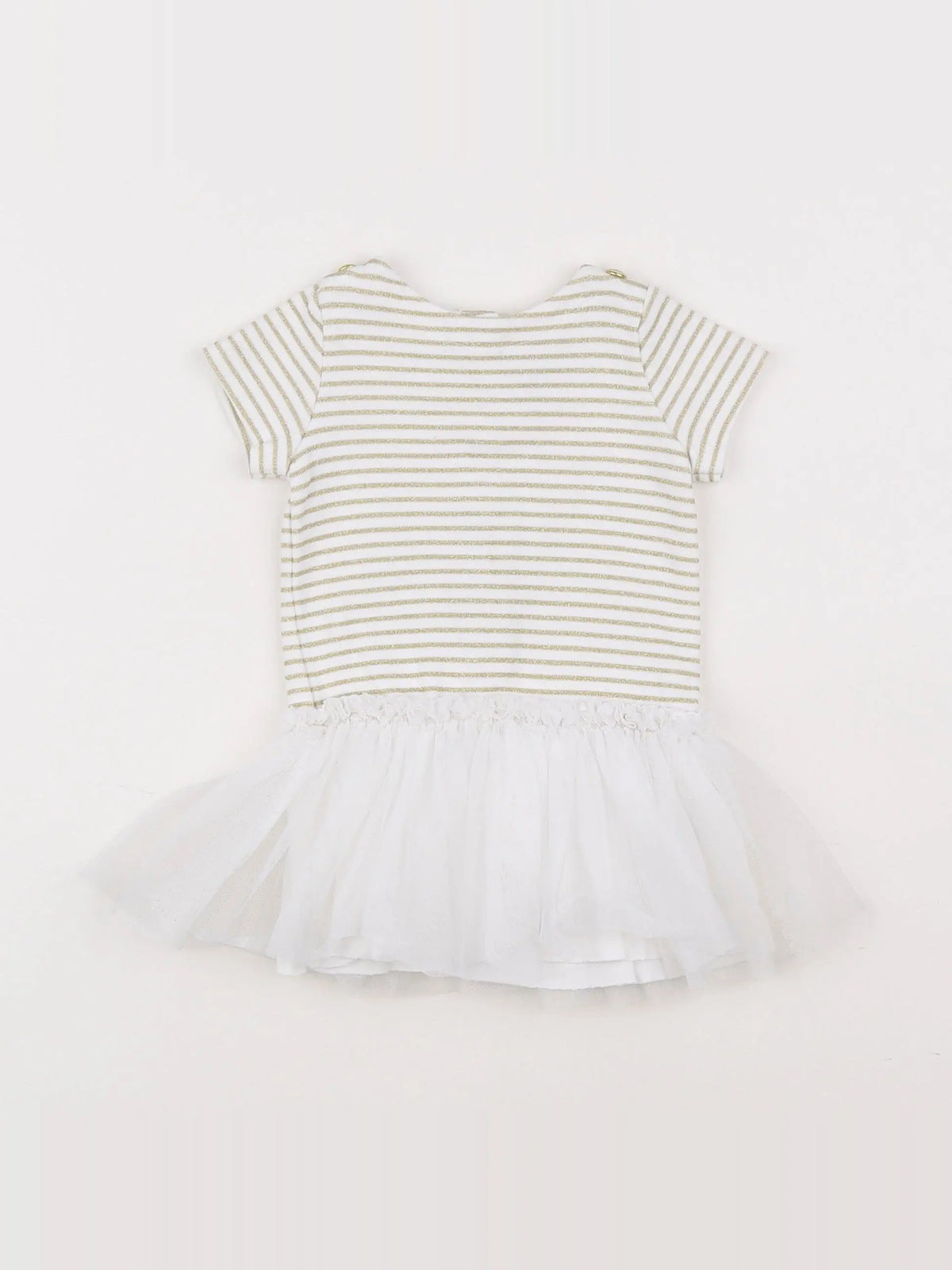Petit Bateau - robe blanc, or - 3 mois
