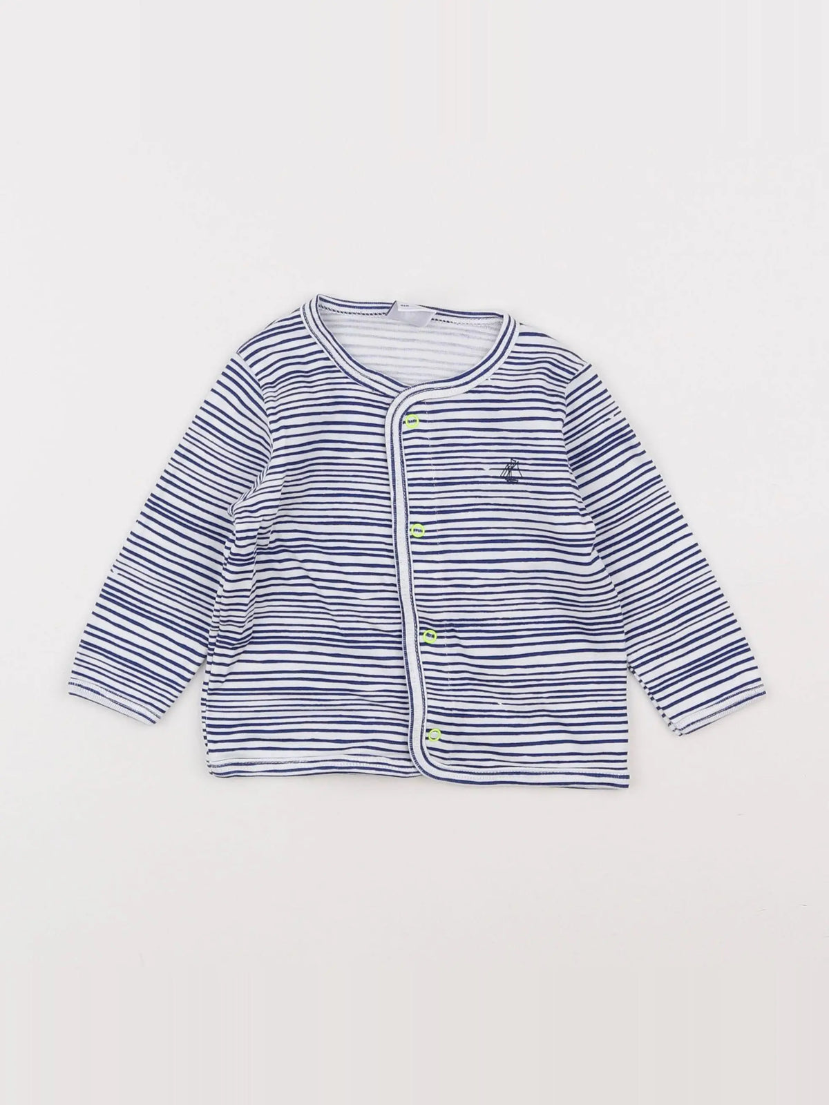 Petit Bateau - tee-shirt blanc, bleu - 6 mois