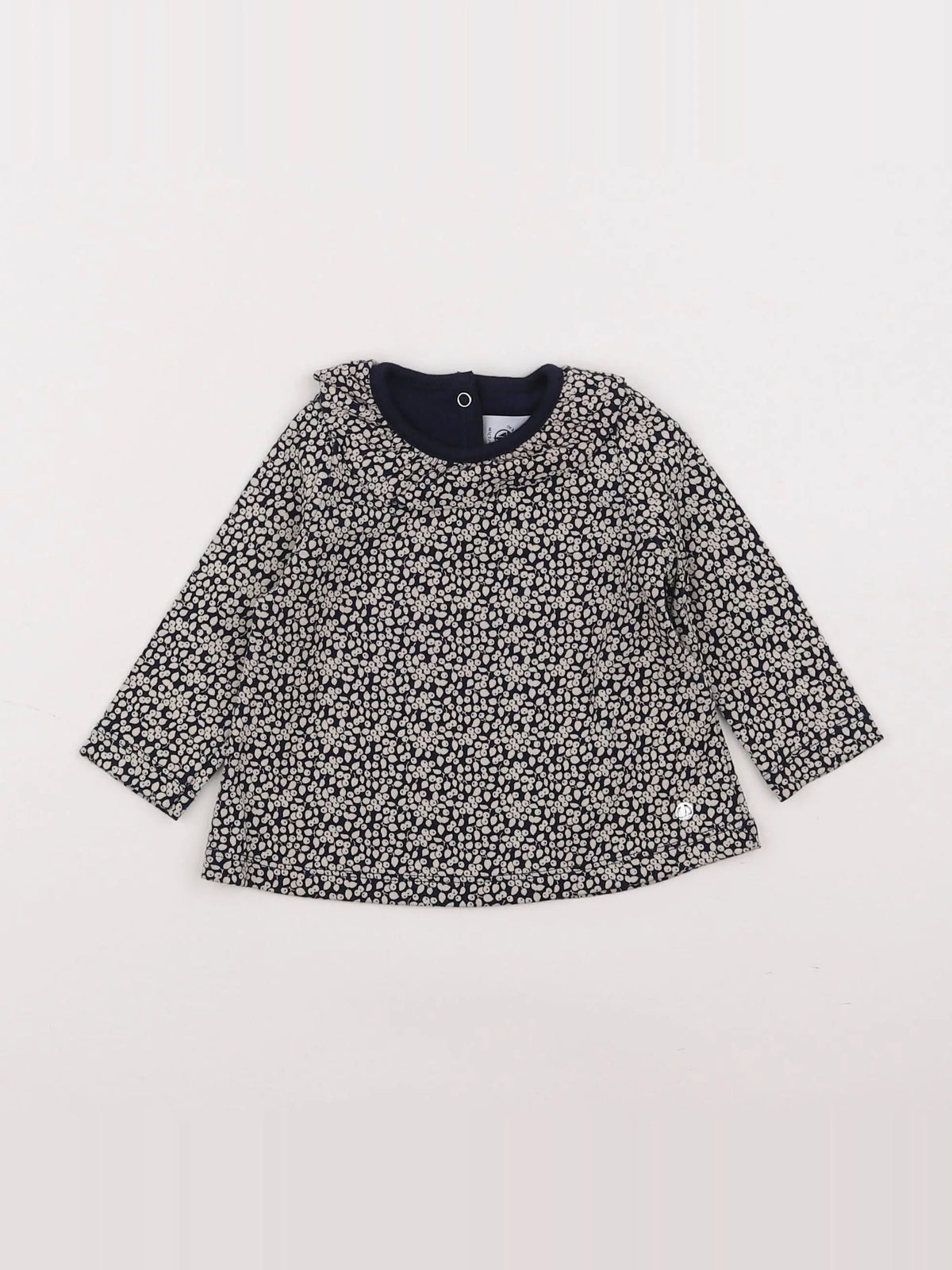 Petit Bateau - tee-shirt blanc, bleu - 6 mois