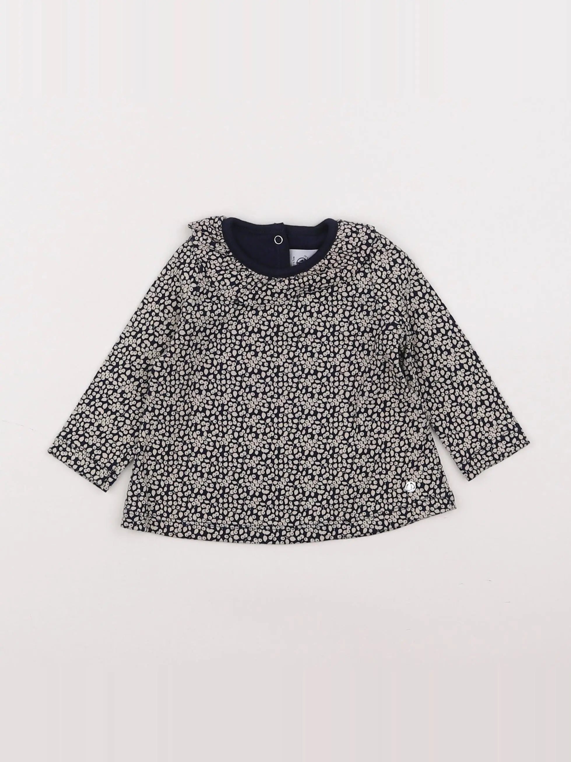 Petit Bateau - tee-shirt blanc, bleu - 6 mois