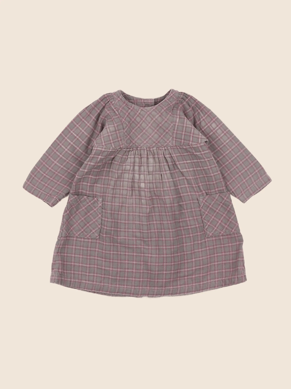 Petit Bateau - robe gris - 6 mois