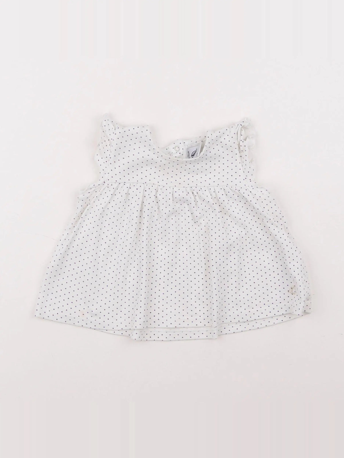 Petit Bateau - tee-shirt blanc, violet - 12 mois