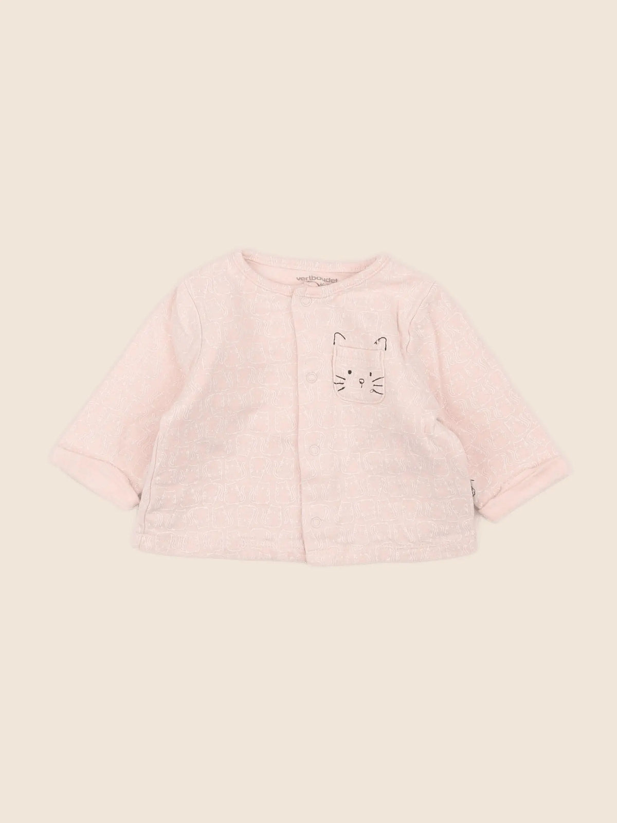 Vertbaudet - sweat rose - 3 mois