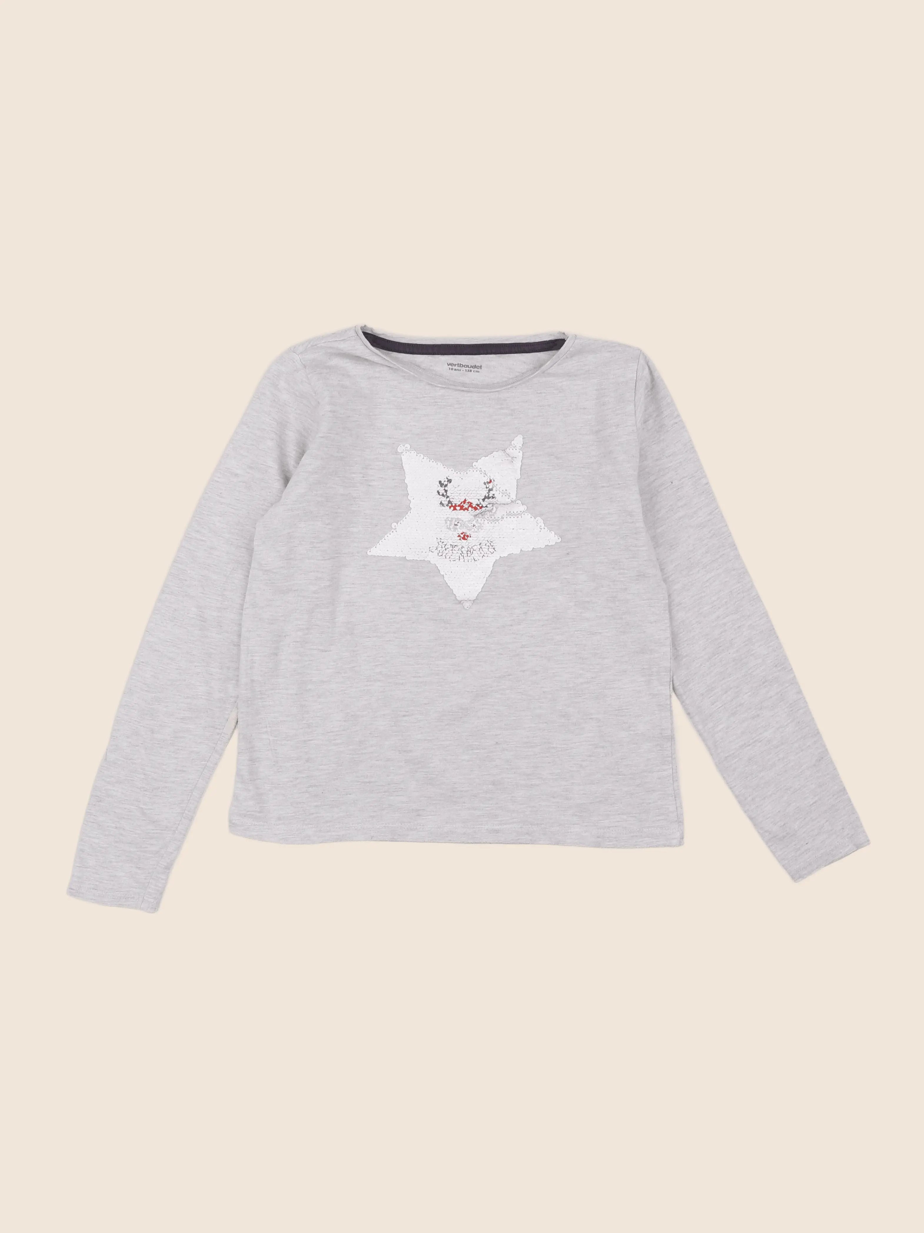 Vertbaudet - tee-shirt gris - 10 ans