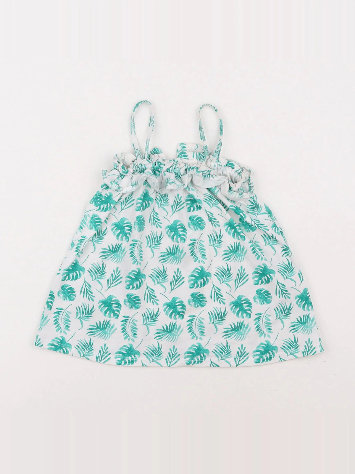 La Redoute - robe blanc, vert - 6 mois