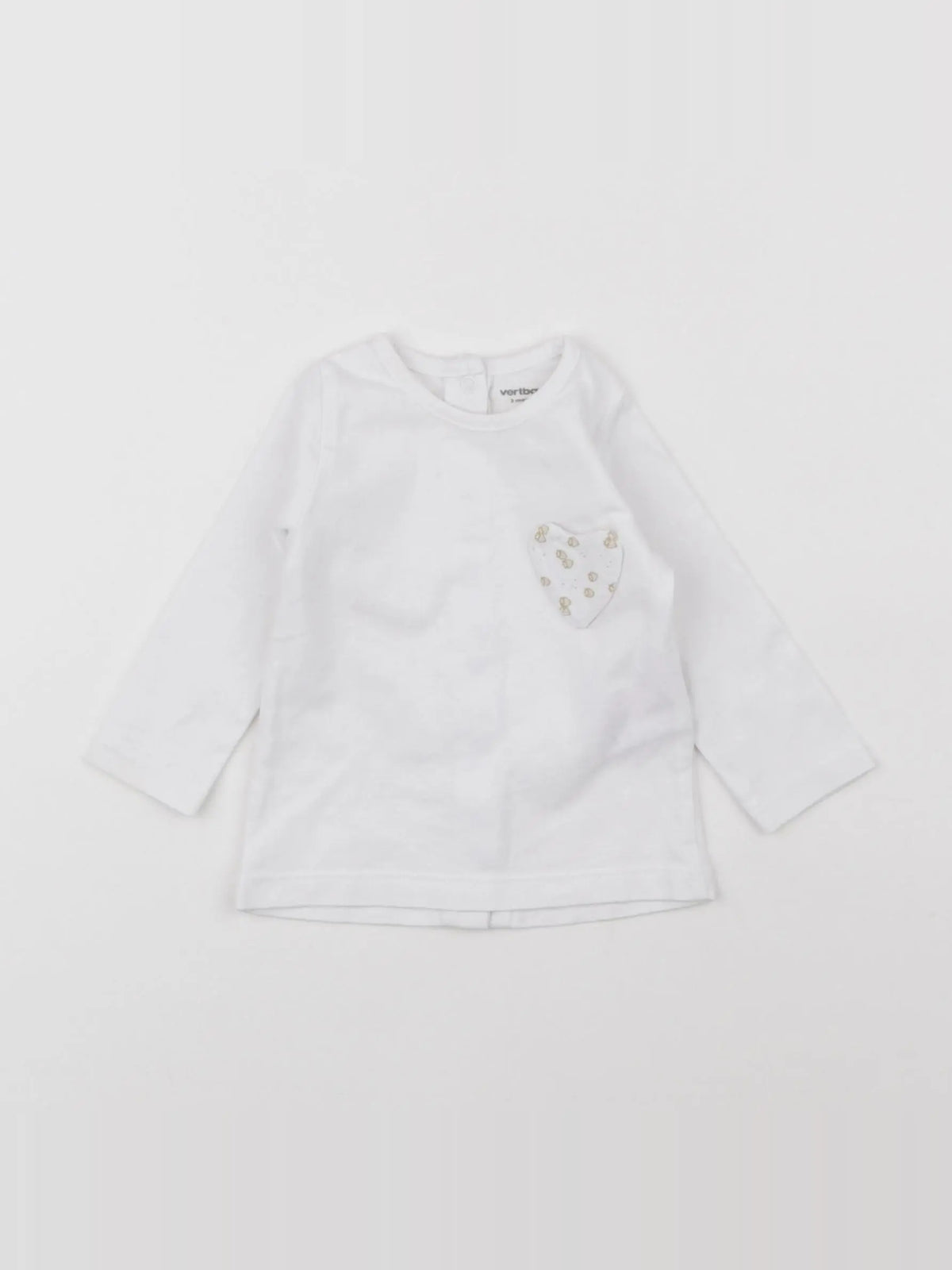 Vertbaudet - tee-shirt blanc - 3 mois