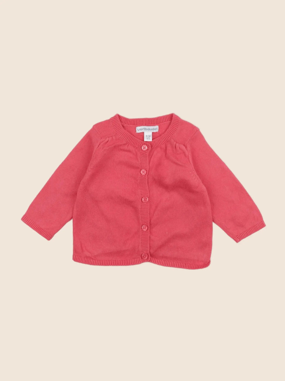 Vertbaudet - gilet rose - 3 mois