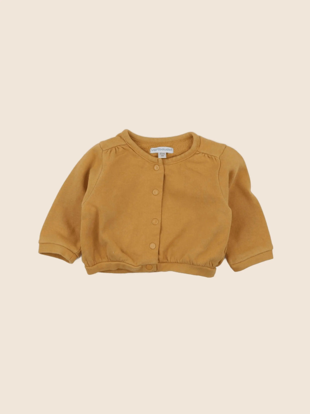 Vertbaudet - sweat jaune - 6 mois