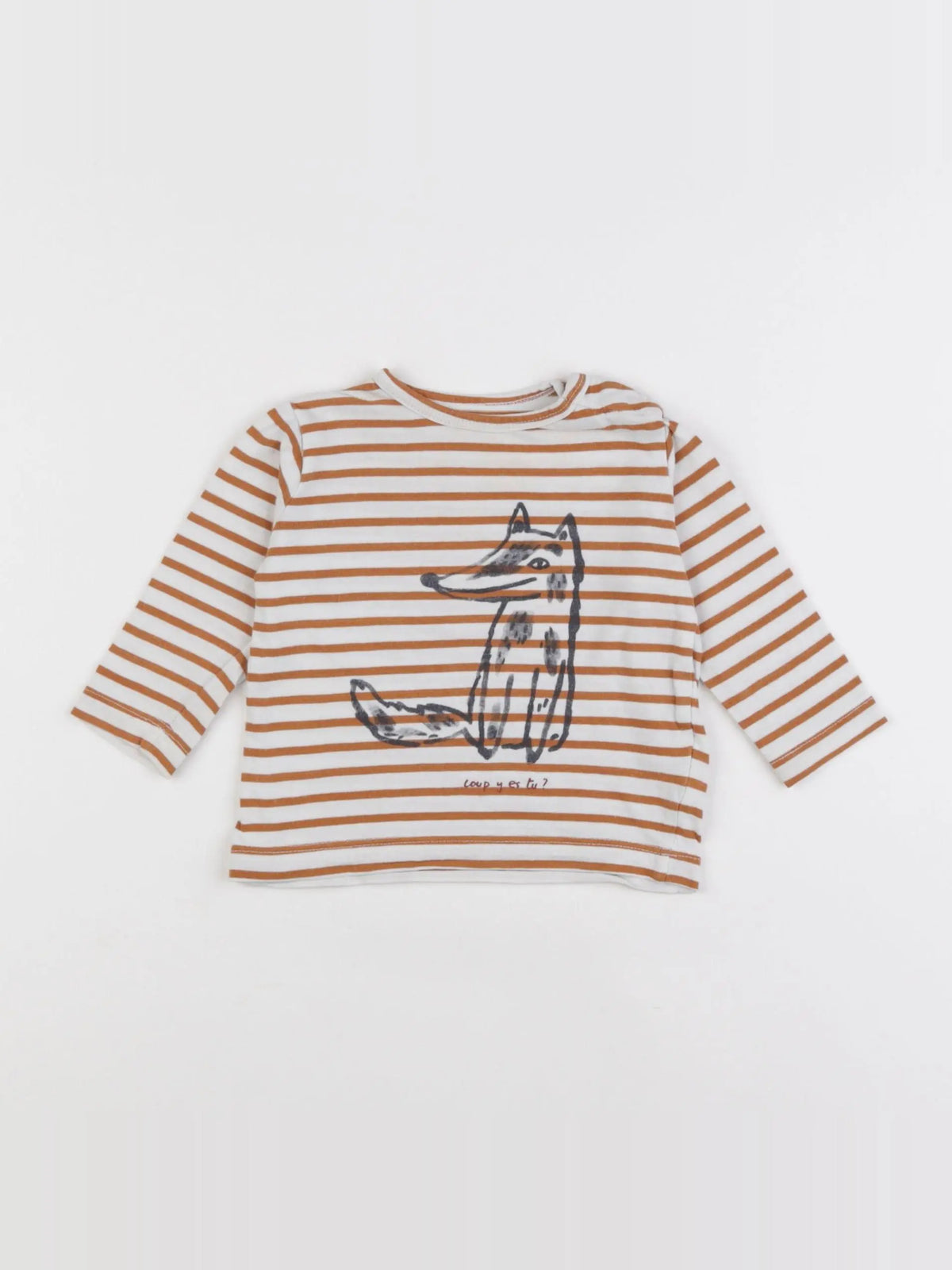 Boutchou - tee-shirt blanc, jaune - 6 mois
