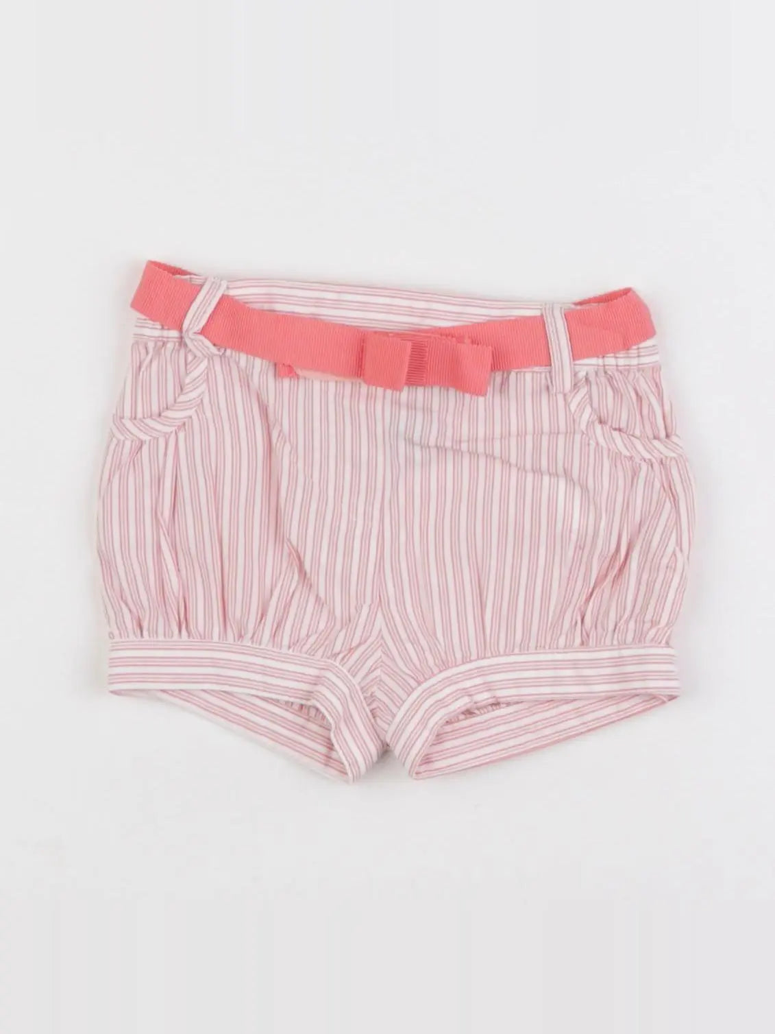 Cyrillus - short blanc, rose - 6 mois