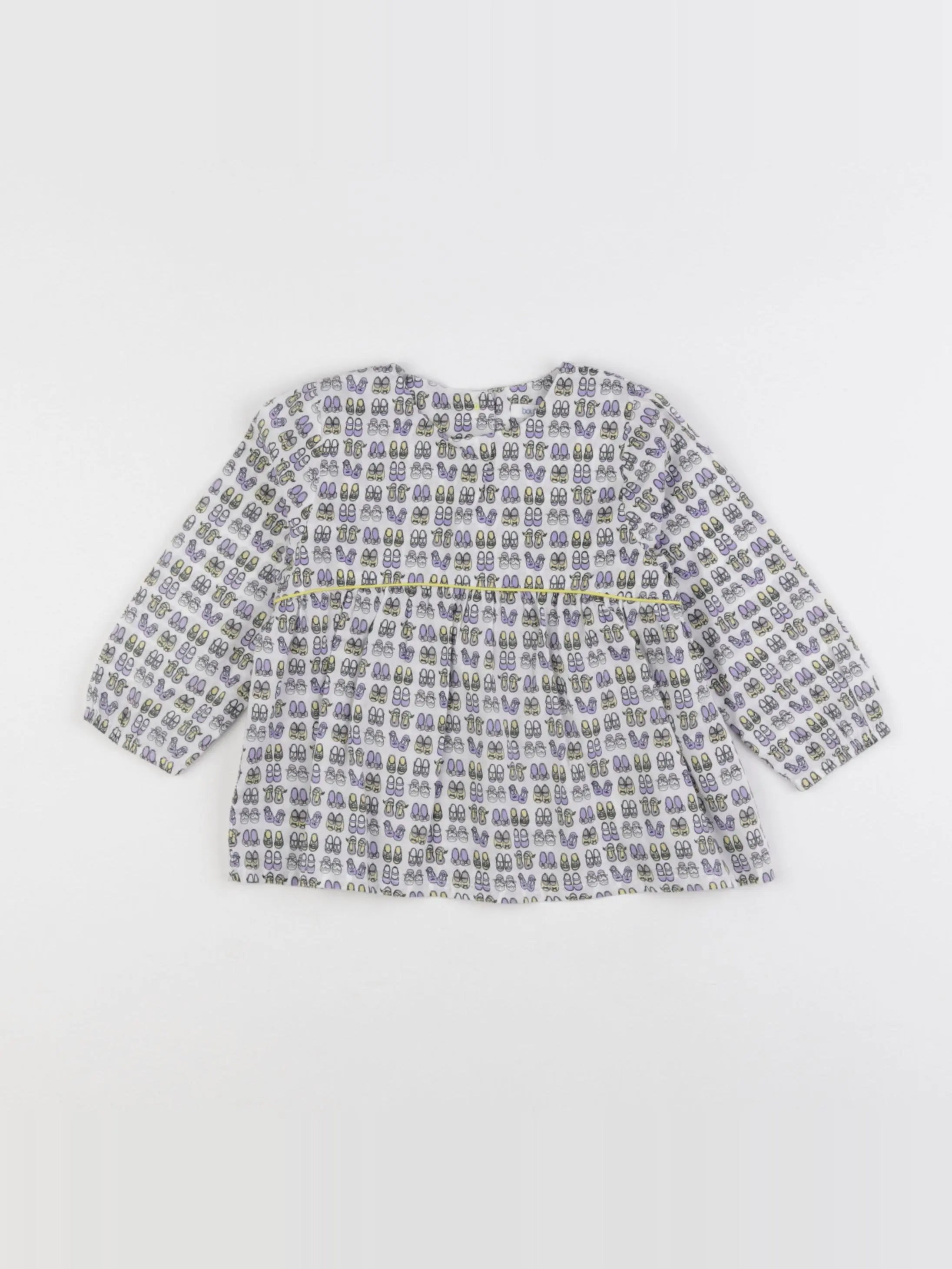 Boutchou - blouse blanc, violet - 12 mois
