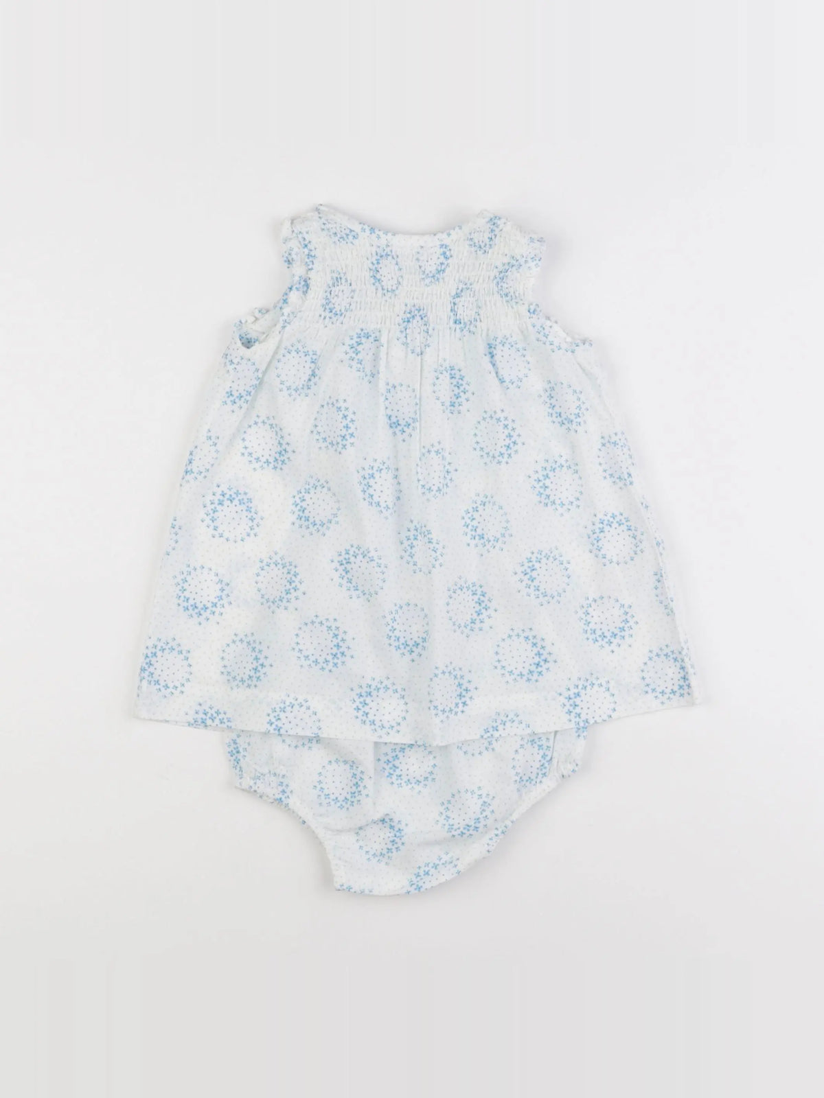 Jacadi - robe blanc, bleu - 6 mois