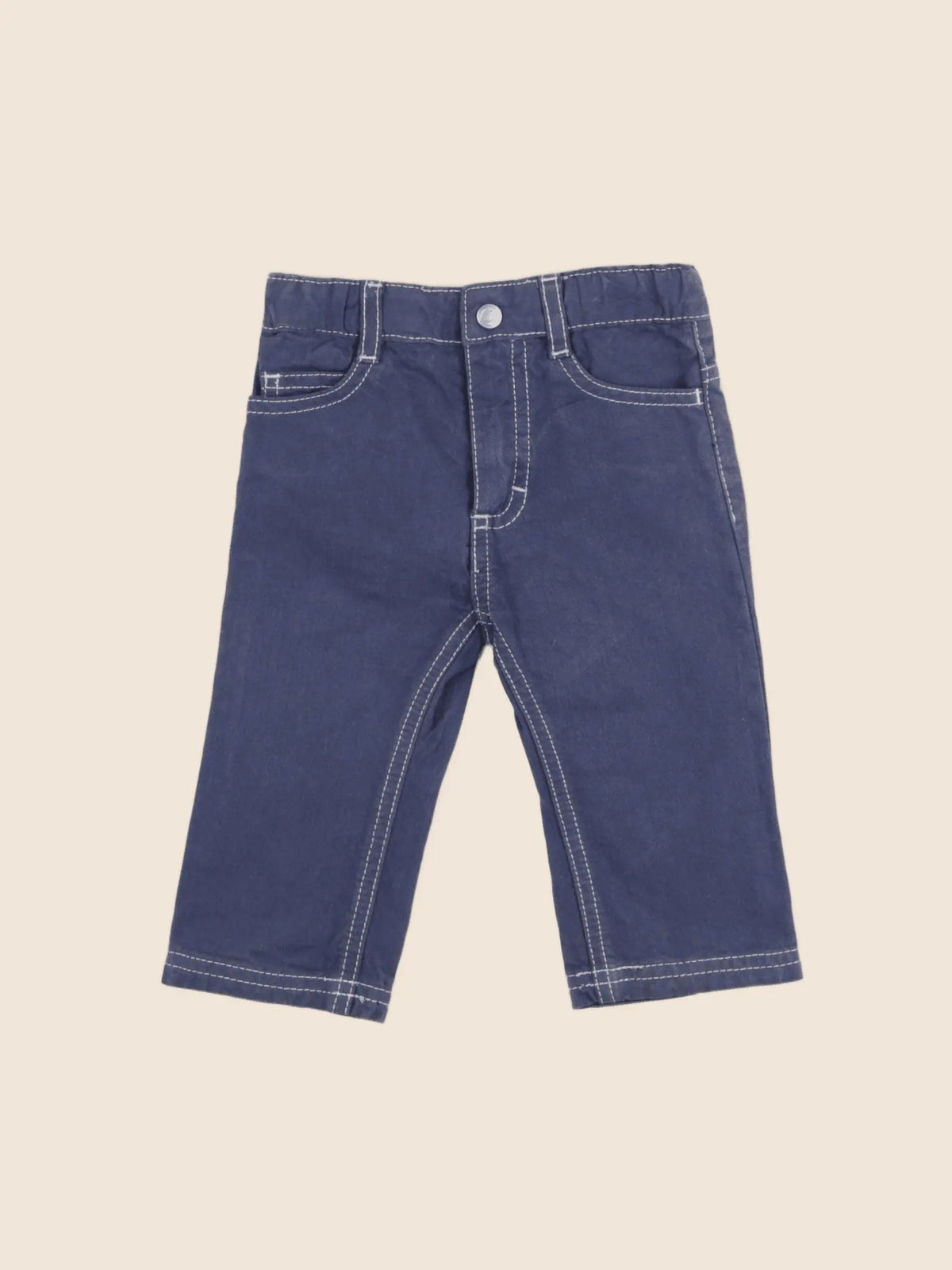 Petit Bateau - pantalon bleu - 6 mois