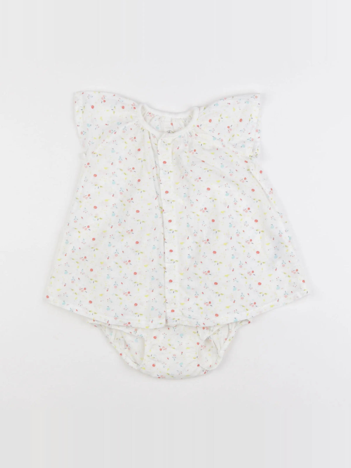 Petit Bateau - robe blanc - 6 mois