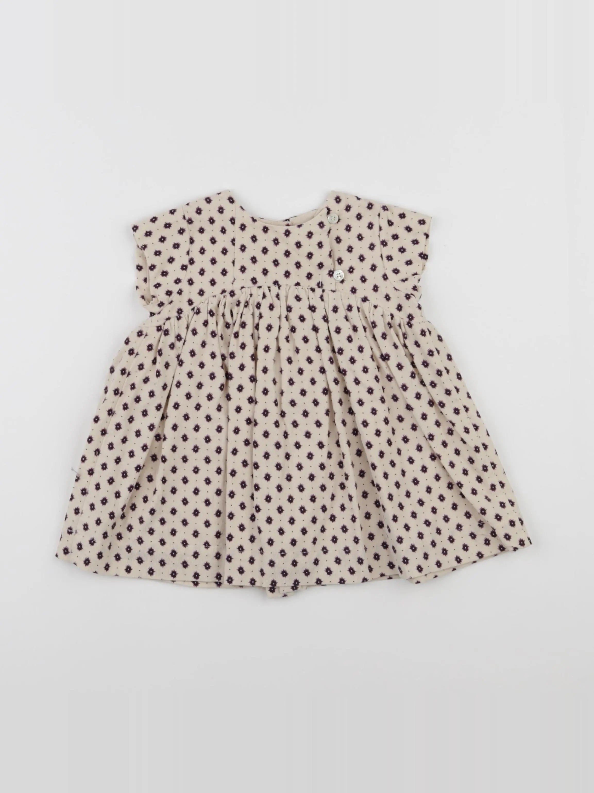Natalys - robe beige, violet - 6 mois