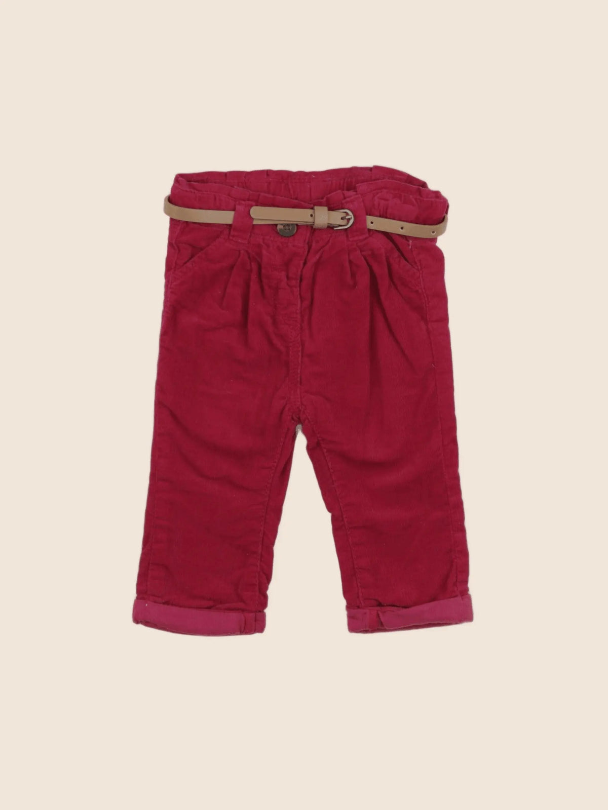 Tape à l'oeil - pantalon doublé rouge - 6 mois