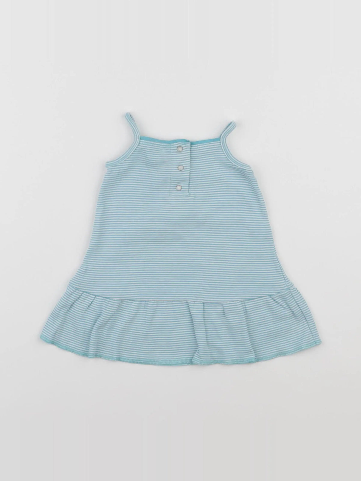 Petit Bateau - robe blanc, bleu - 3 mois