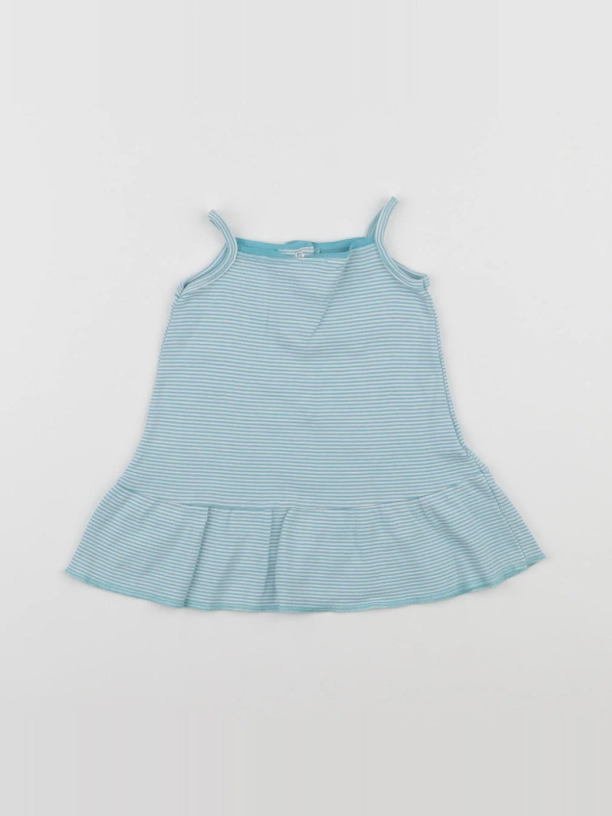 Petit Bateau - robe blanc, bleu - 3 mois