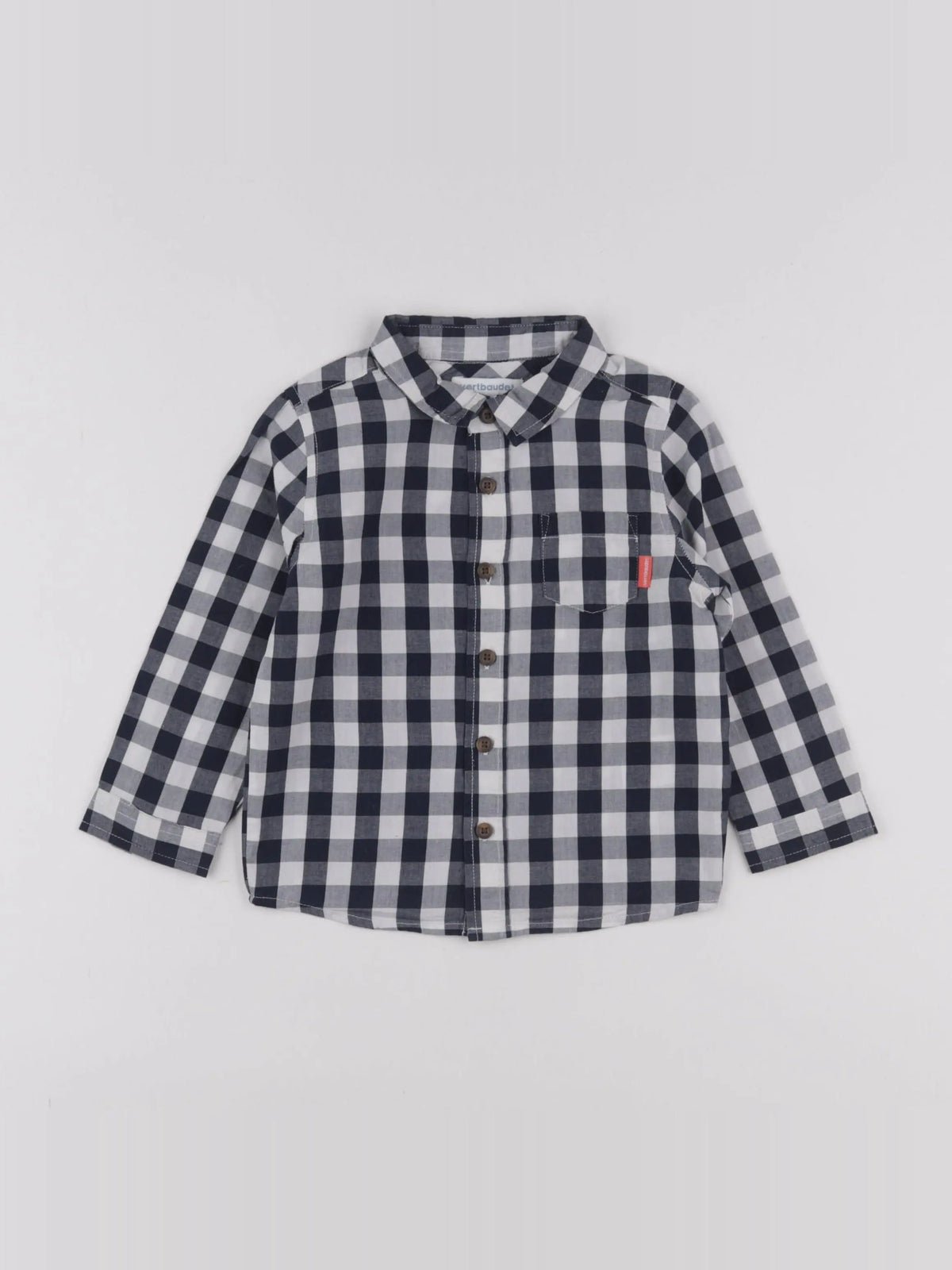 Vertbaudet - chemise bleu, blanc - 2 ans