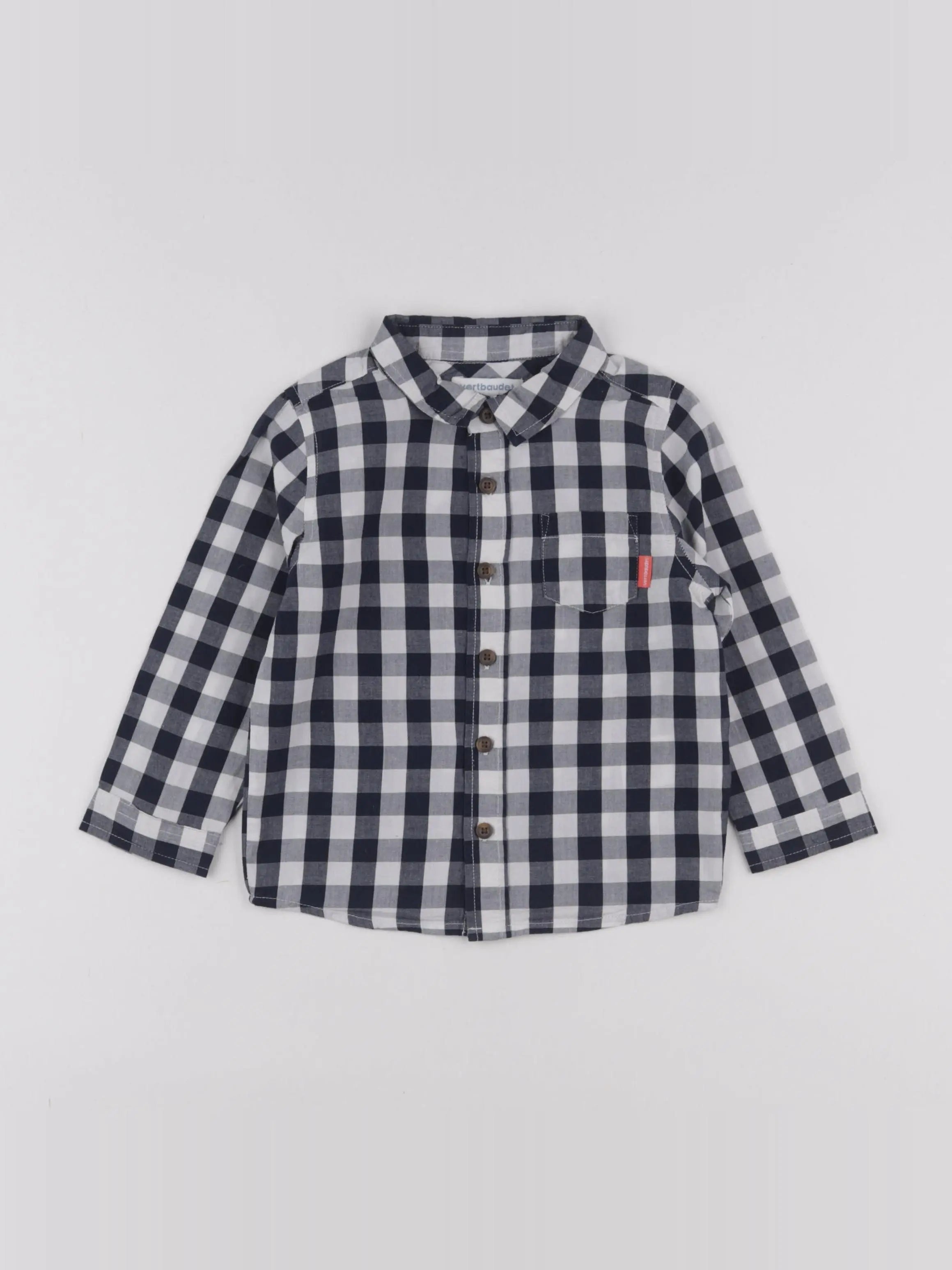 Vertbaudet - chemise bleu, blanc - 2 ans