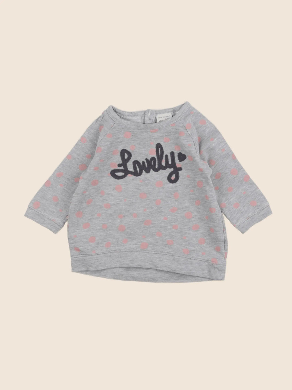 Zara - sweat gris - 6/9 mois