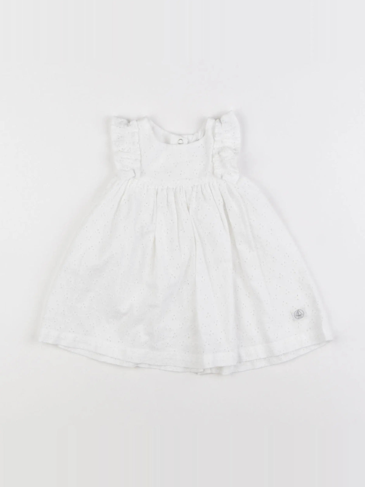 Petit Bateau - robe blanc - 6 mois
