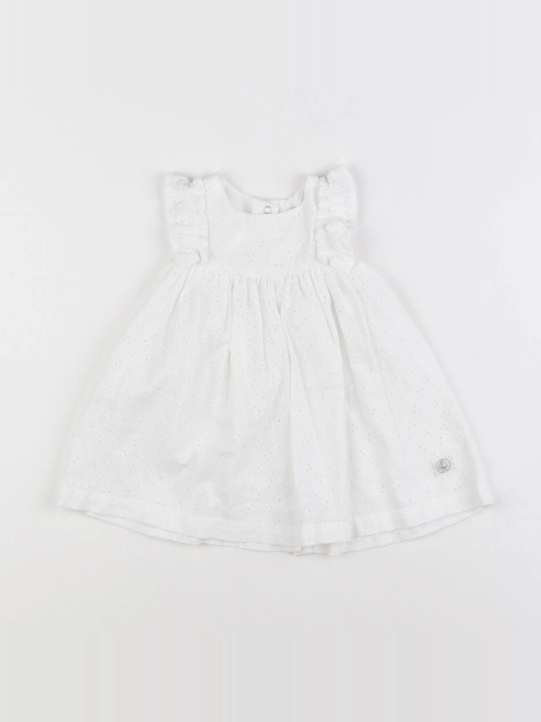 Petit Bateau - robe blanc - 6 mois