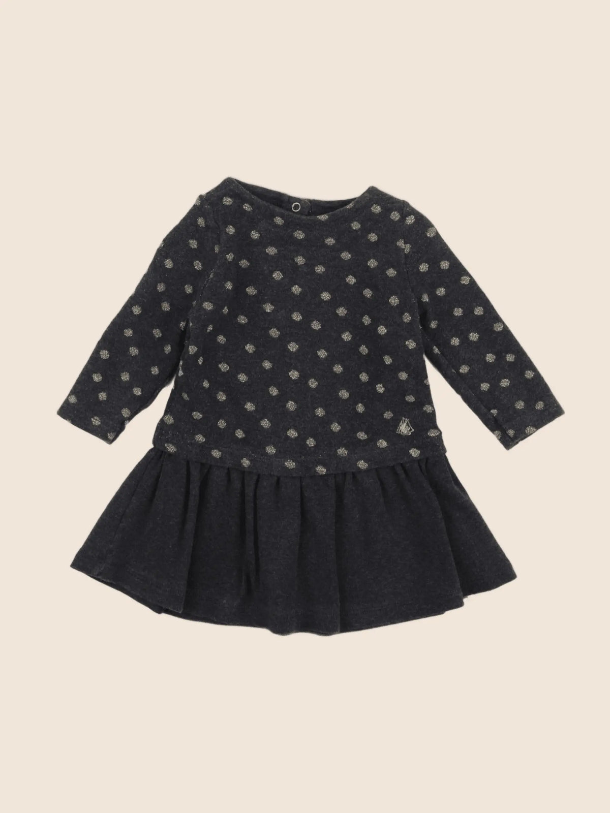 Petit Bateau - robe gris, jaune - 6 mois