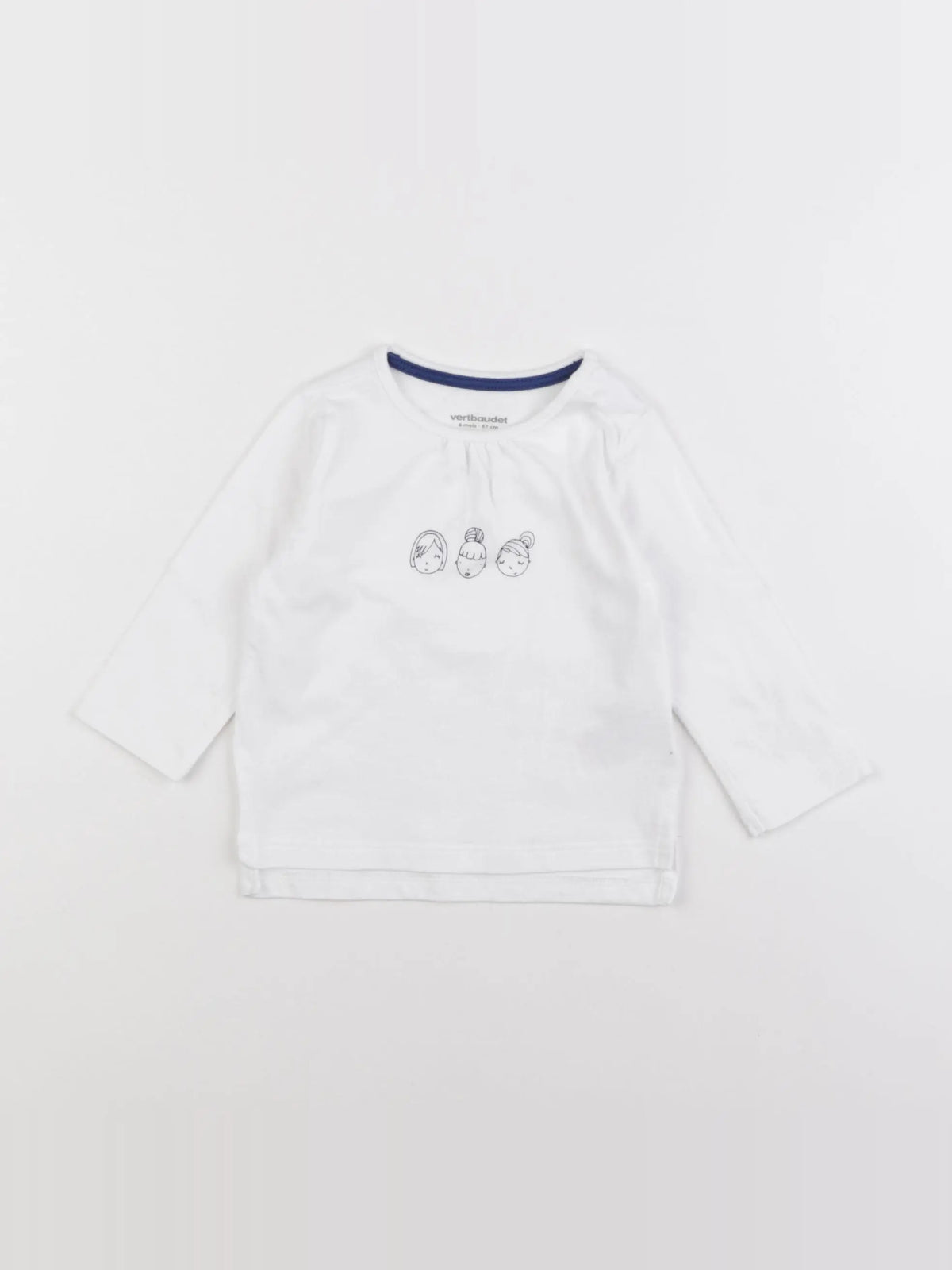 Vertbaudet - tee-shirt blanc - 6 mois